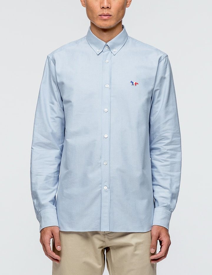 Maison Kitsune Maison Kitsune Tricolor Fox Patch Oxford Shirt Size US M / EU 48-50 / 2 - 1 Thumbnail