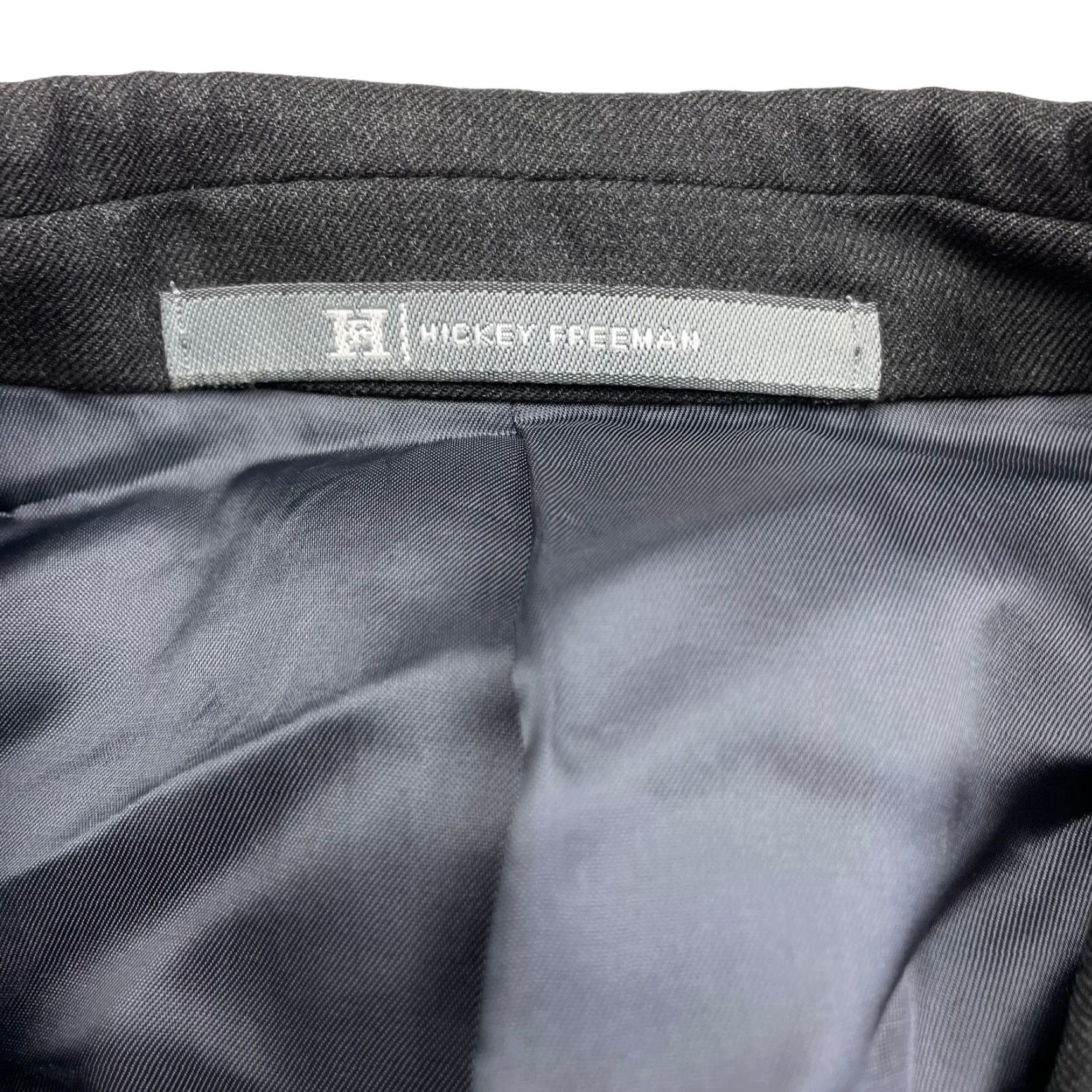 Hickey Freeman x Loro Piana Blazer Madison 100% Wool Gray 42R Two-Button Single-Breasted Notch Lapel Mens Jacket