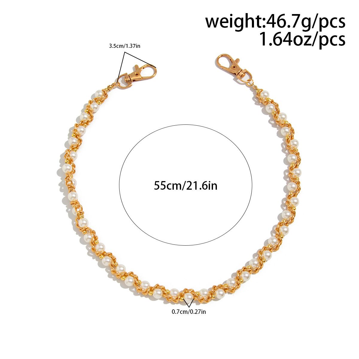 Vintage Hip Hop Imitation Pearl Waist Chain Size ONE SIZE - 7 Thumbnail