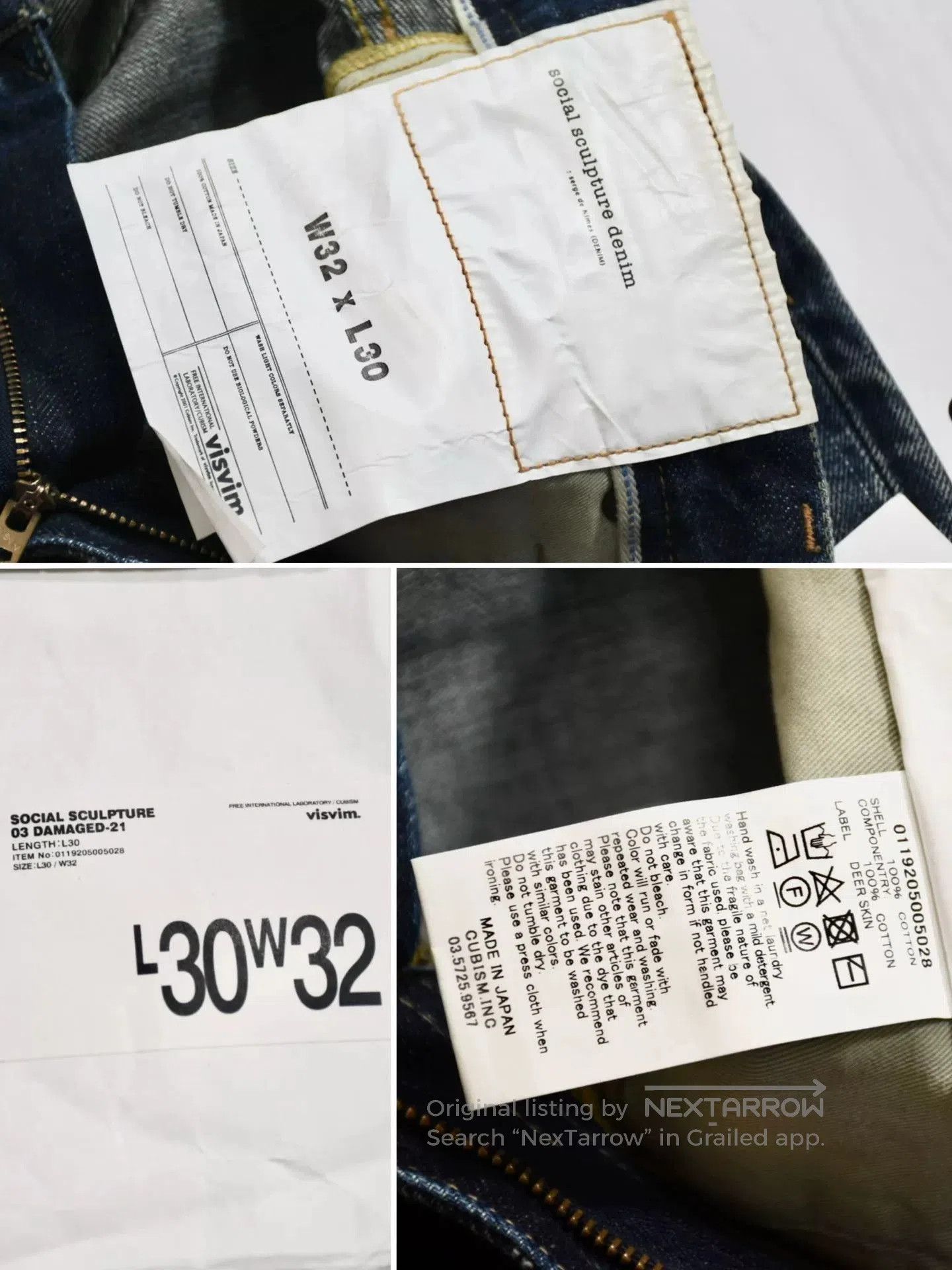 Visvim visvim 03D21 Social Sculpture Damaged-21 Jeans. Size US 32 / EU 48 - 8 Thumbnail