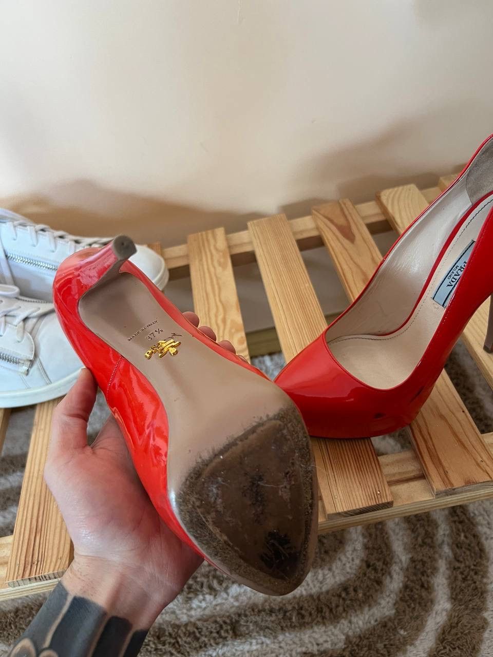 Prada Women High Heels Prada Red Size 37,5 Leather Size US 7.5 / IT 37.5 - 10 Thumbnail
