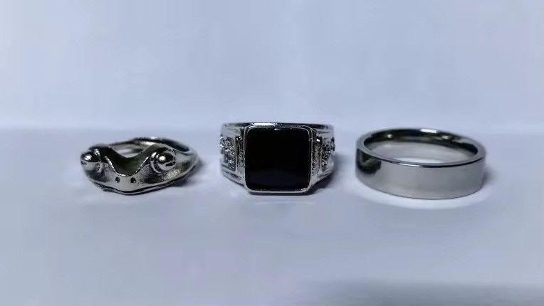 Jewelry 3pcs/set Square Oil Drip Ring Sets Size ONE SIZE - 7 Thumbnail