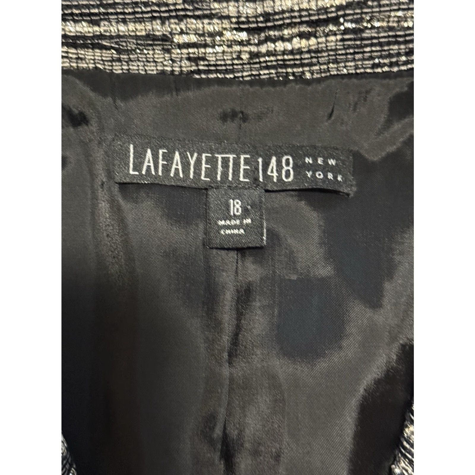 Vintage Lafayette 148 New York Blazer Tweed Career Size 18 Women Silver Tweed Blazer - Jacket Size XXL / US 16-18 / IT 52-54 - 5 Thumbnail