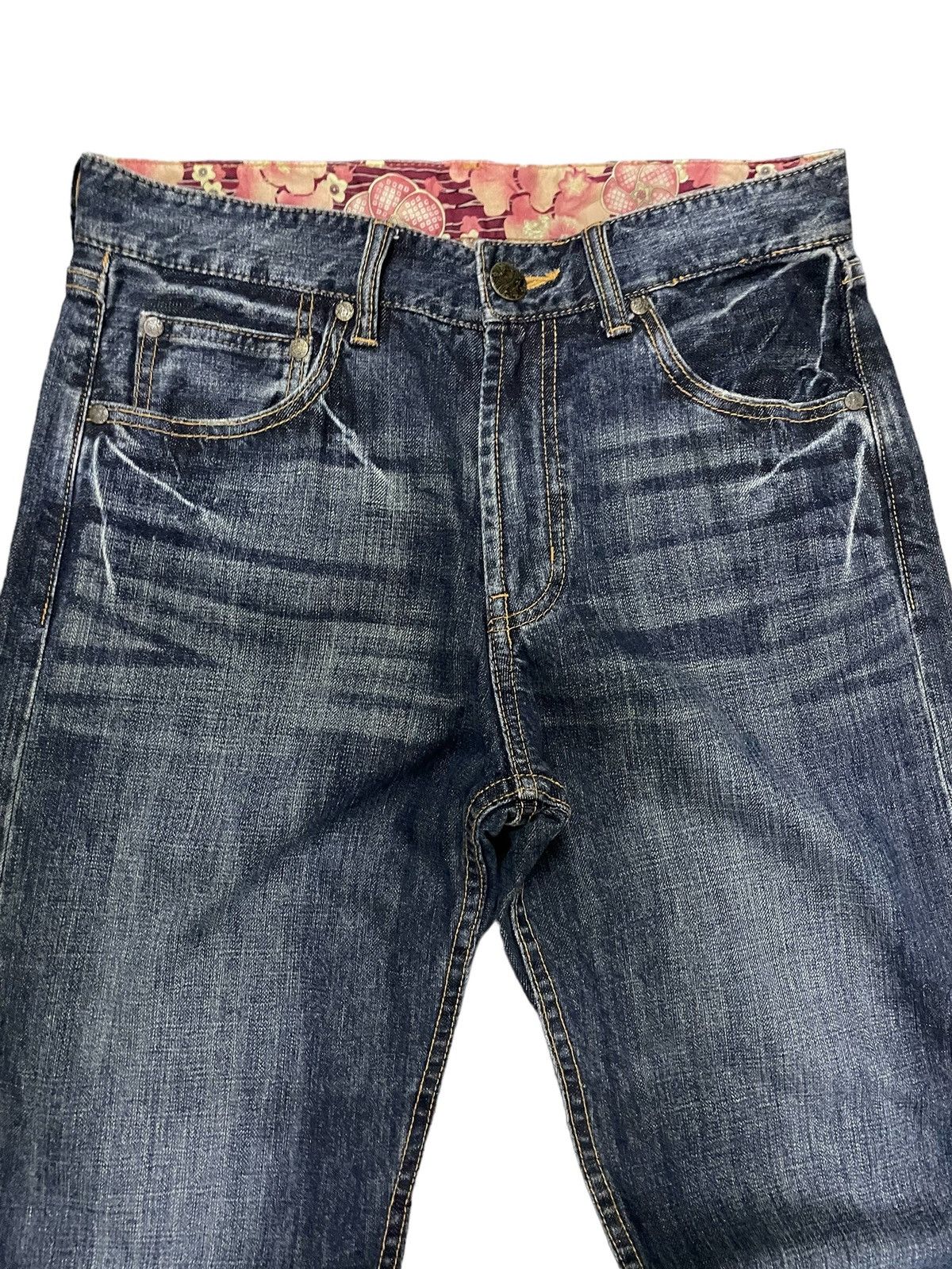 Red Monkey × Samurai Jeans Sukajan Yakuza Embroidered Traditional Japanese Tattoo Jeans Size US 30 / EU 46 - 13 Thumbnail