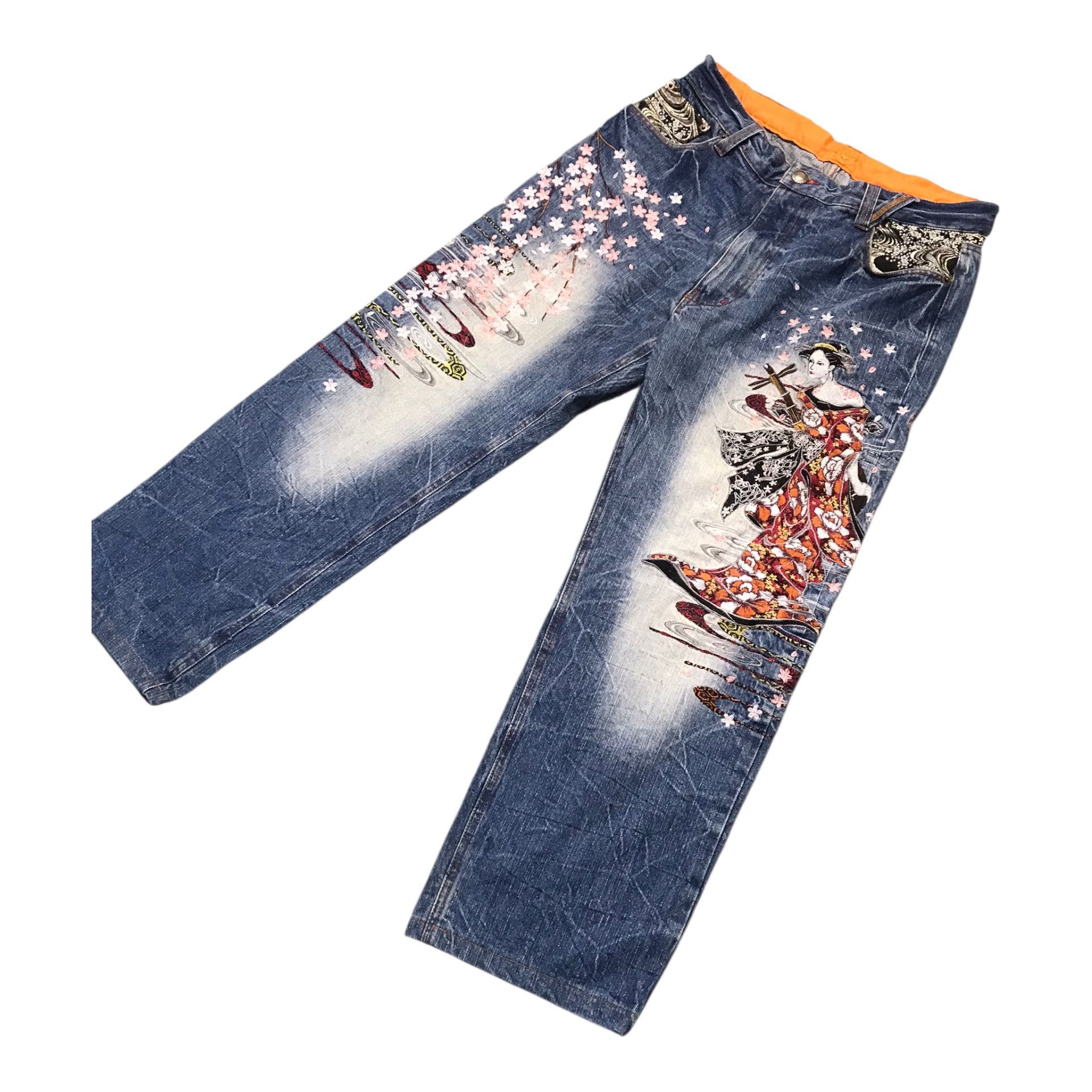 Karakuri Tamashii Kakakuri Japanese Tradition Embroidered Pant Size US 30 / EU 46 - 2 Thumbnail