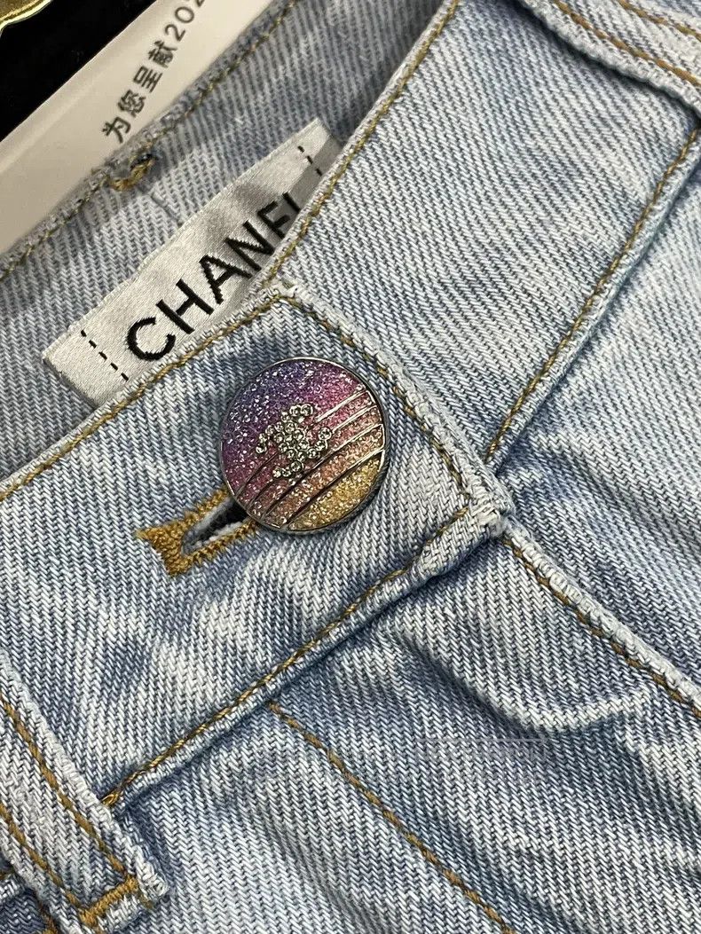 Chanel Chanel 24C blue gradient denim wide-leg trousers Size 42" / US 20 - 2 Thumbnail