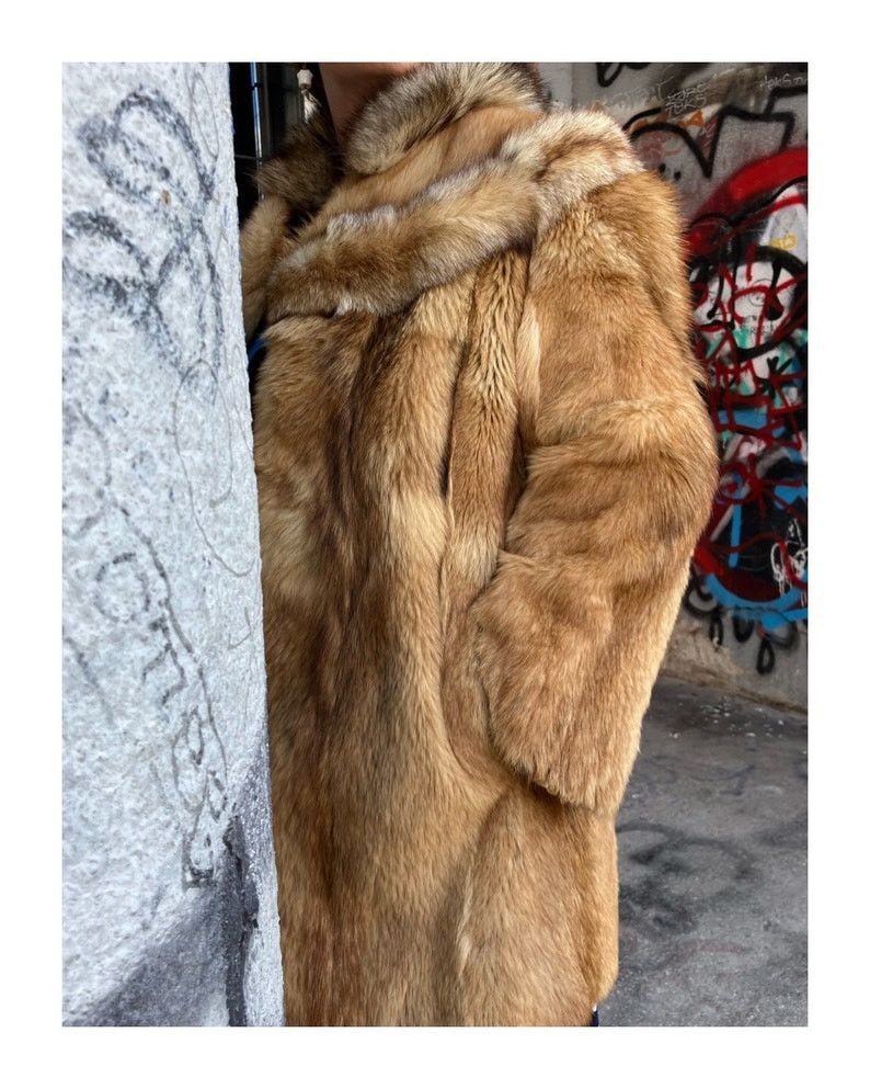 Japanese Brand × Vintage Iconic Vintage 80s Fox Fur Coat oversized Y2K Size M / US 6-8 / IT 42-44 - 2 Thumbnail