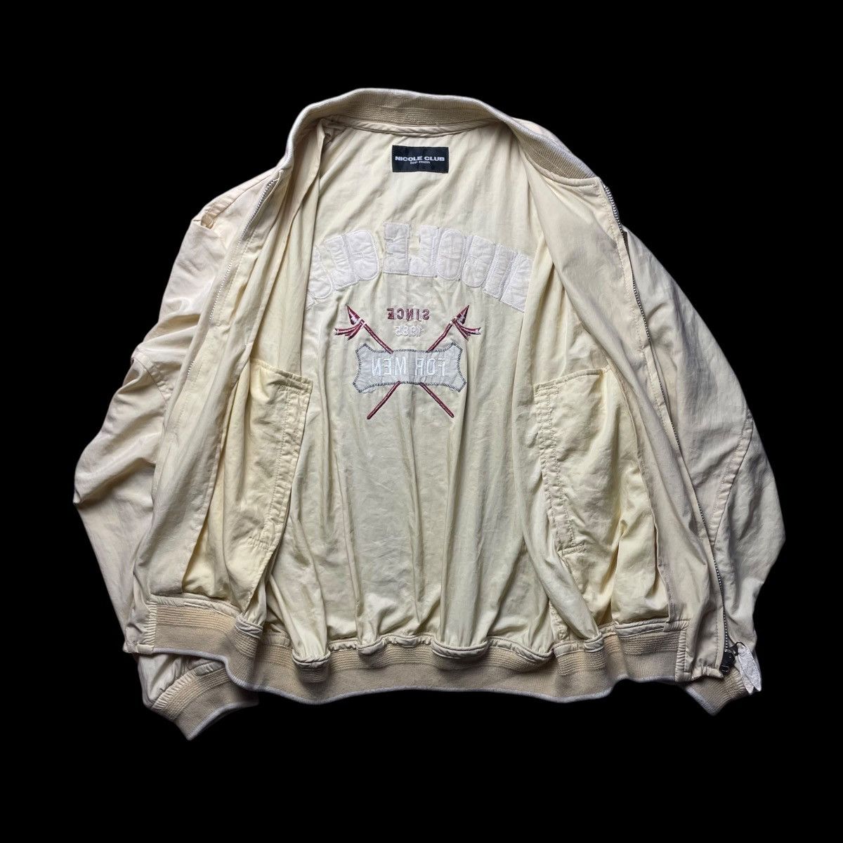 Nicole Club × Vintage 🇯🇵 VINTAGE NICOLE CLUB EMBROIDERED SPELL OUT BOMBER JACKET Size US XL / EU 56 / 4 - 11 Thumbnail