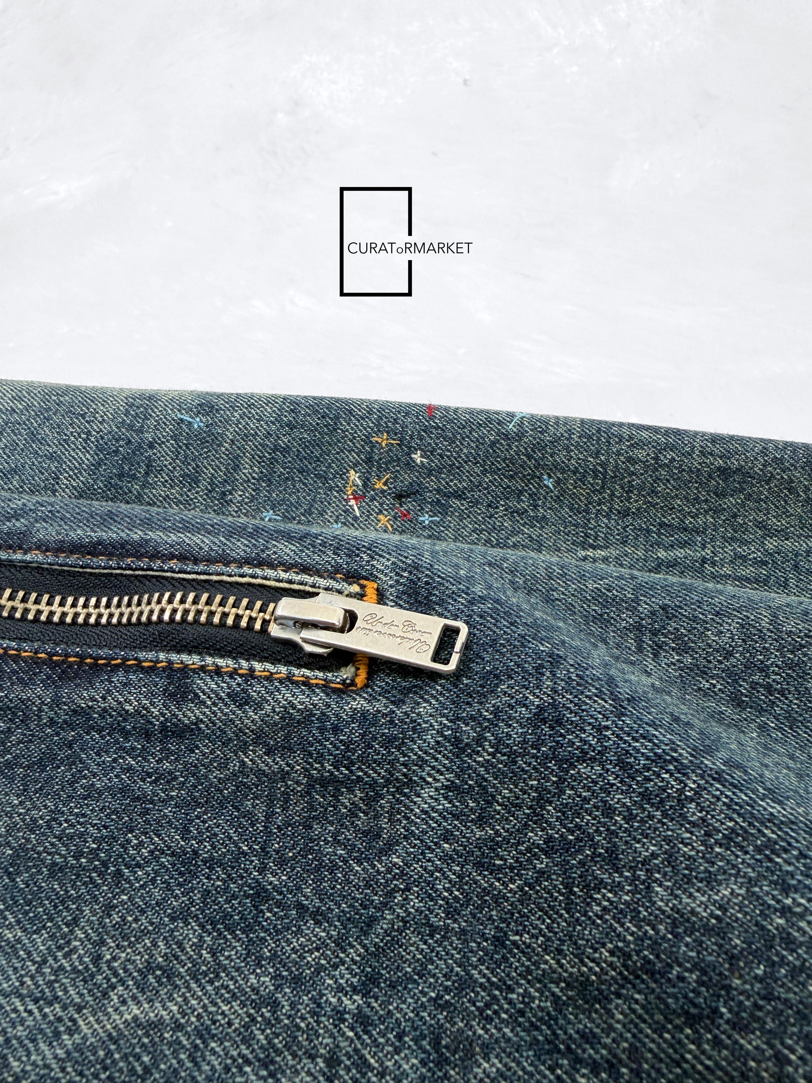 Undercover Cross Stitched Embroidered Indigo Cropped Denim Jacket FW24 Size US M / EU 48-50 / 2 - 15 Thumbnail
