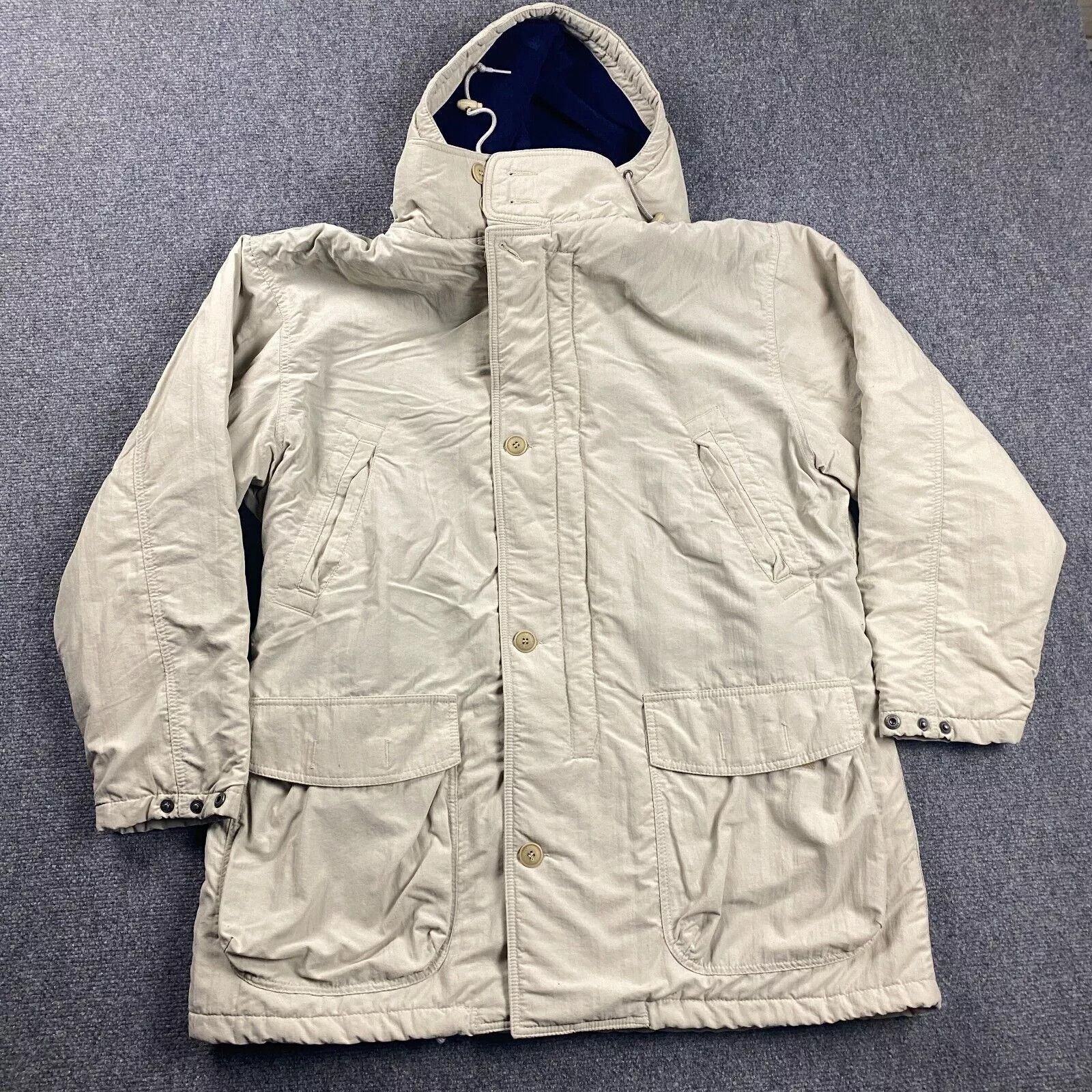 Eddie Bauer × Vintage Vintage Eddie Bauer Jacket Large Beige Parka Hooded Mens Size US L / EU 52-54 / 3 - 1 Thumbnail