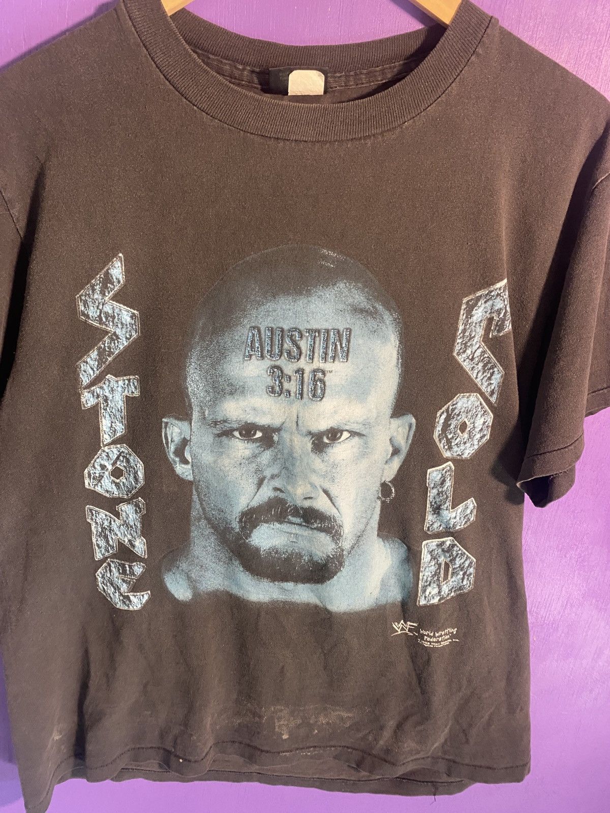 Vintage × WWF Vintage 1998 WWF Stone cold faded t-shirt Size US L / EU 52-54 / 3 - 3 Thumbnail