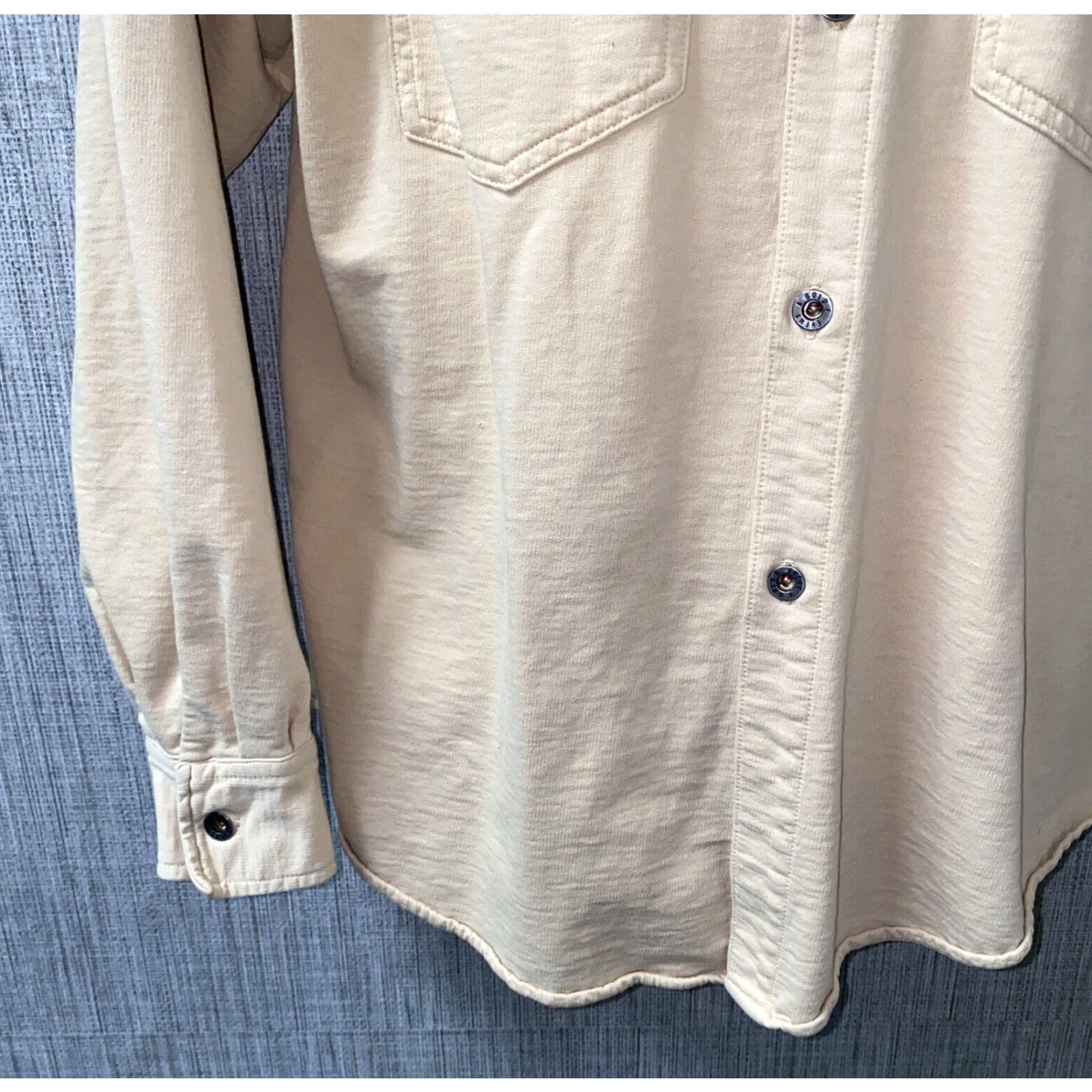 Vintage AG Adriano Goldschmied Mens Button-Up Shirt - Long Sleeve - Yellow - Large - Cotton - Regular Fit Size US L / EU 52-54 / 3 - 4 Thumbnail