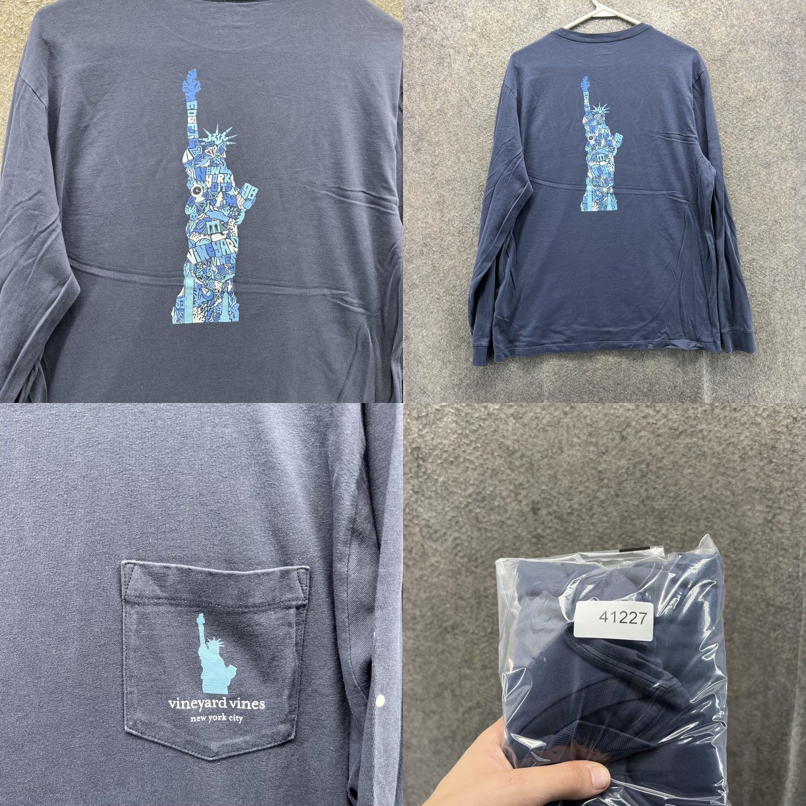 Vineyard Vines VINEYARD VINES Shirt Mens M Blue Long Sleeve NYC Pocket Graphic Tee Tagless Size US M / EU 48-50 / 2 - 8 Thumbnail