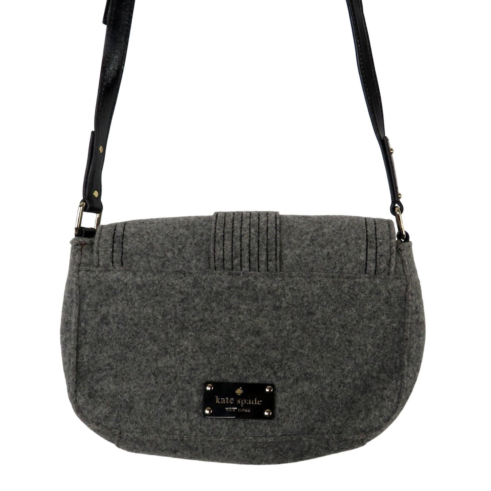 Kate Spade Kate Spade Raleigh Walker Park Wool Crossbody Bag Gray Size ONE SIZE - 6 Thumbnail