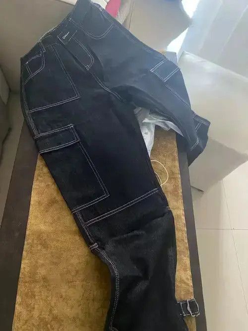 Other Retro Style Stitched Straight Leg Denim Trousers Size US 29 - 3 Thumbnail