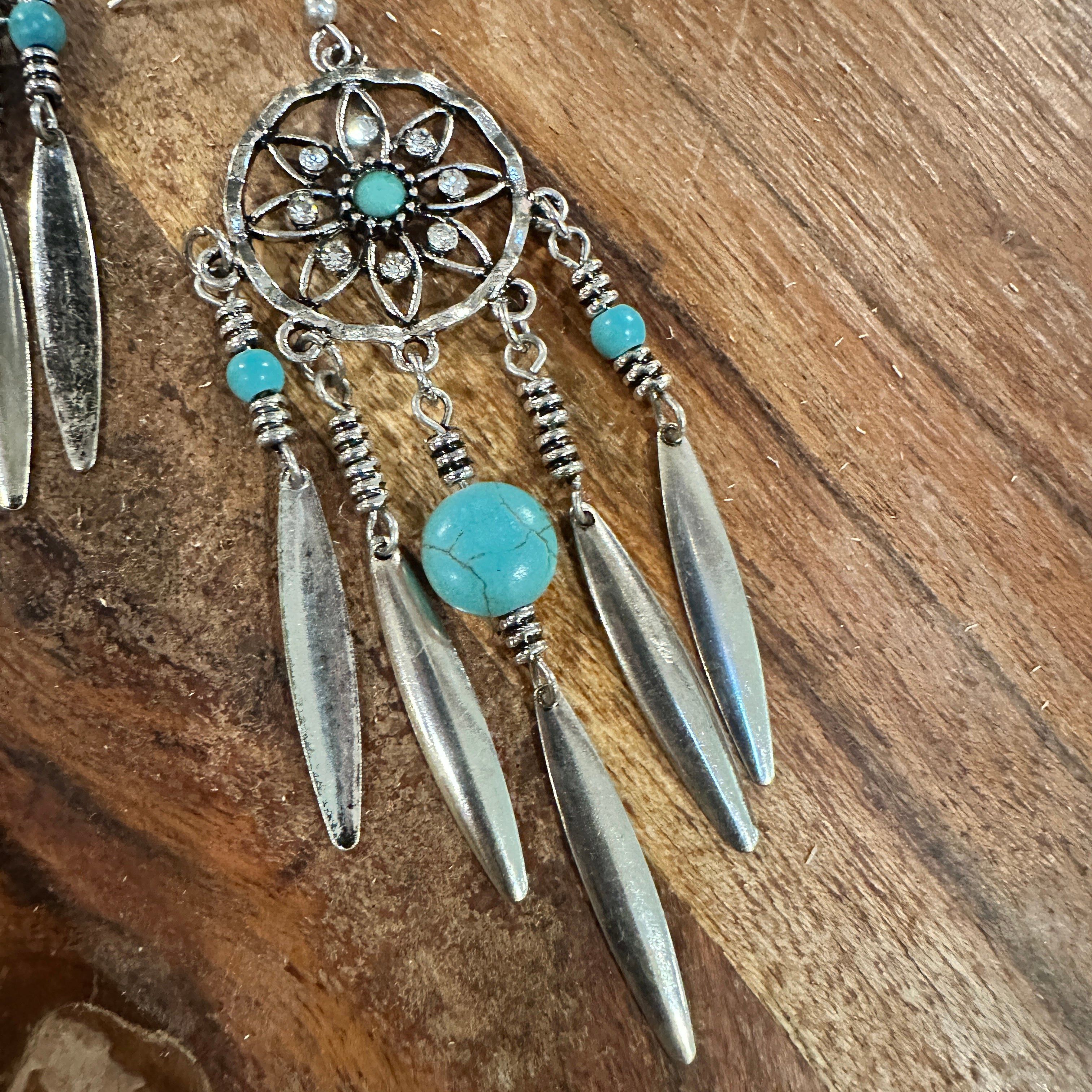 Other Bohemian Hippie Chic Dream Catcher Feather Drop Earrings | G Size ONE SIZE - 8 Thumbnail