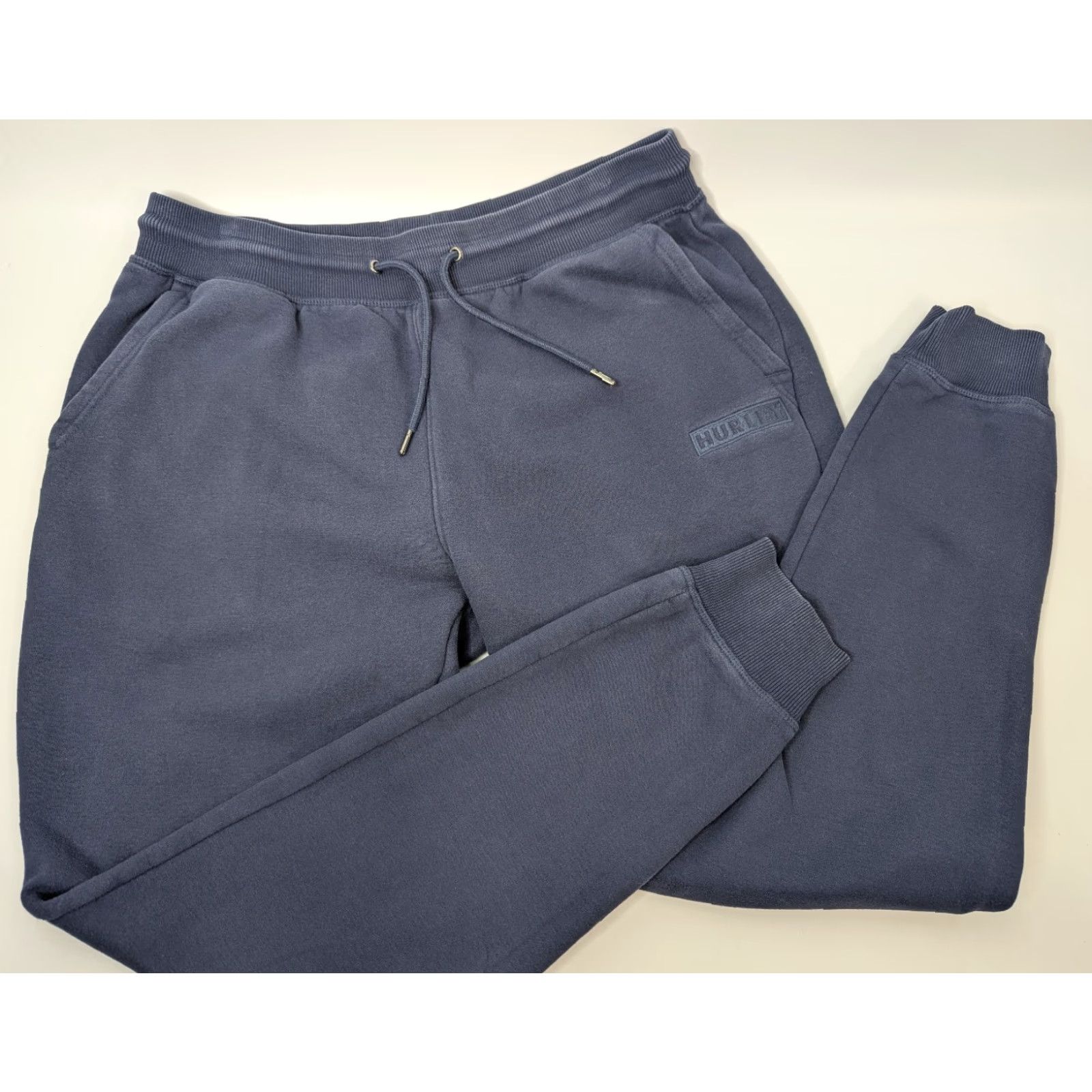 Hurley Hurley Mens Fleece Jogger Blue Logo Pockets Elastic Waist Cotton Blend Sz Large Size US 33 - 2 Thumbnail
