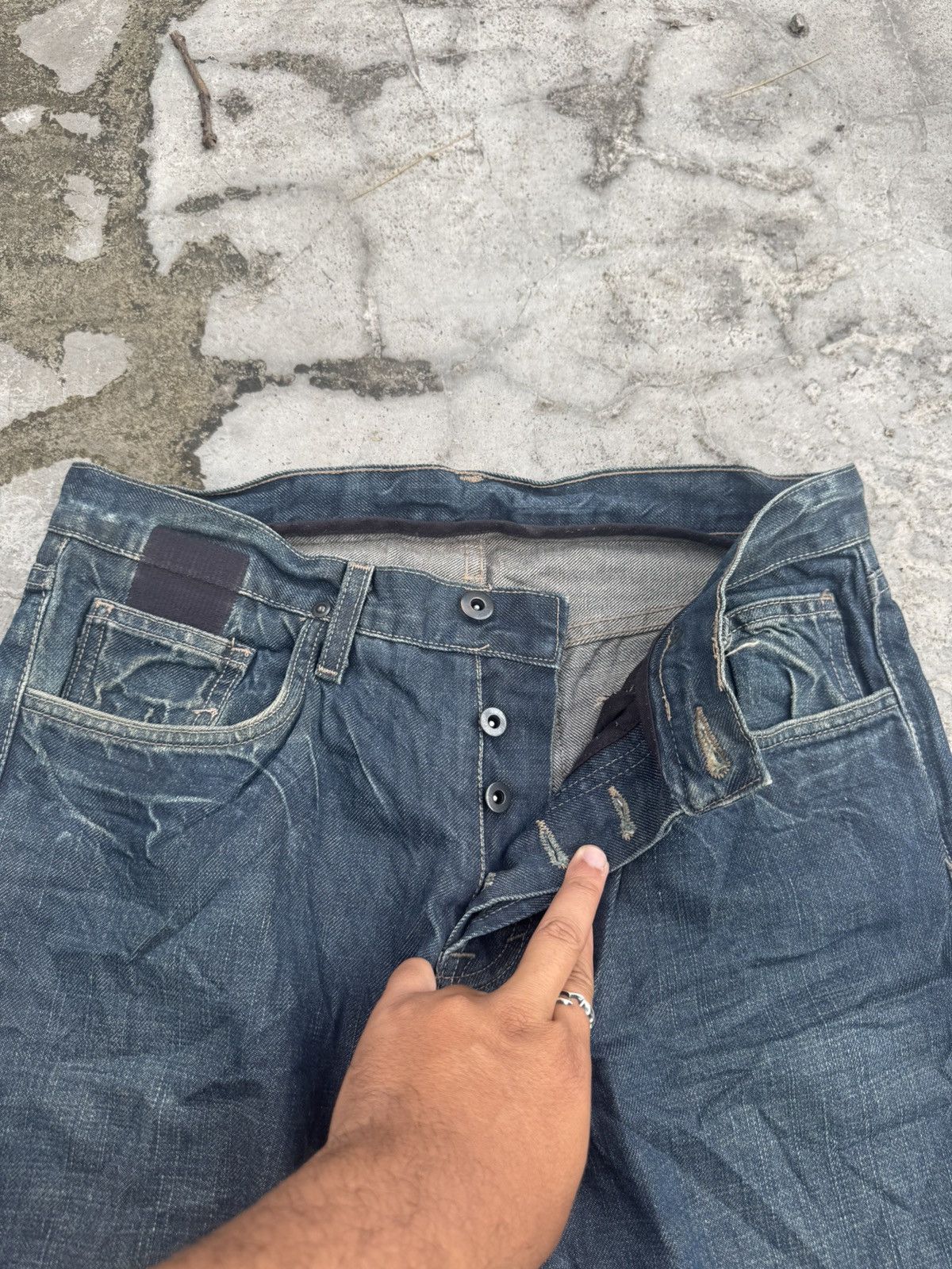 Rick Owens Rare Rick Owens Slab Denim Washed Waxed Black Jeans Size US 30 / EU 46 - 4 Thumbnail