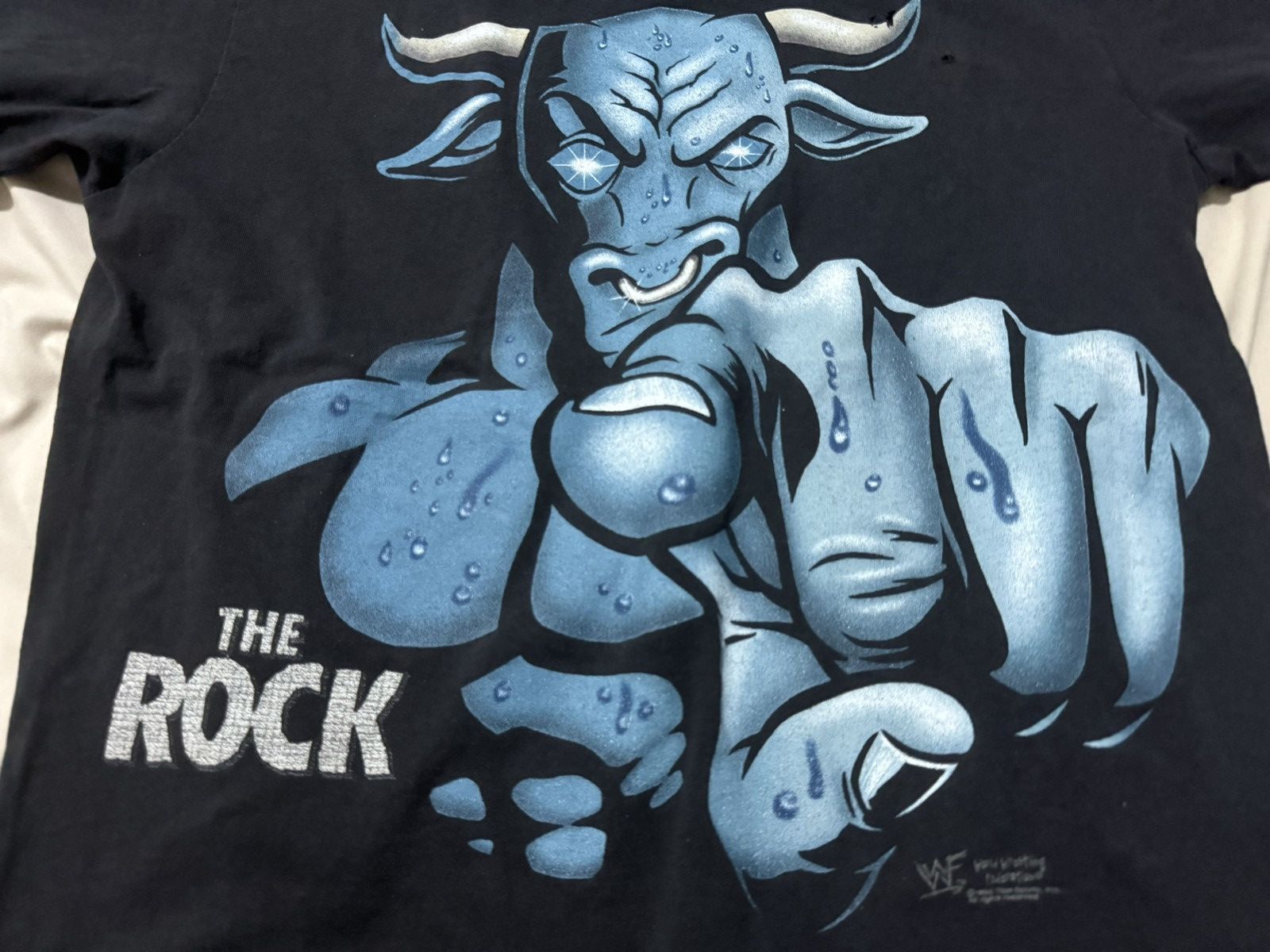 WWF Vintage 90s The Rock Brahma Bull T Shirt Size US L / EU 52-54 / 3 - 3 Thumbnail