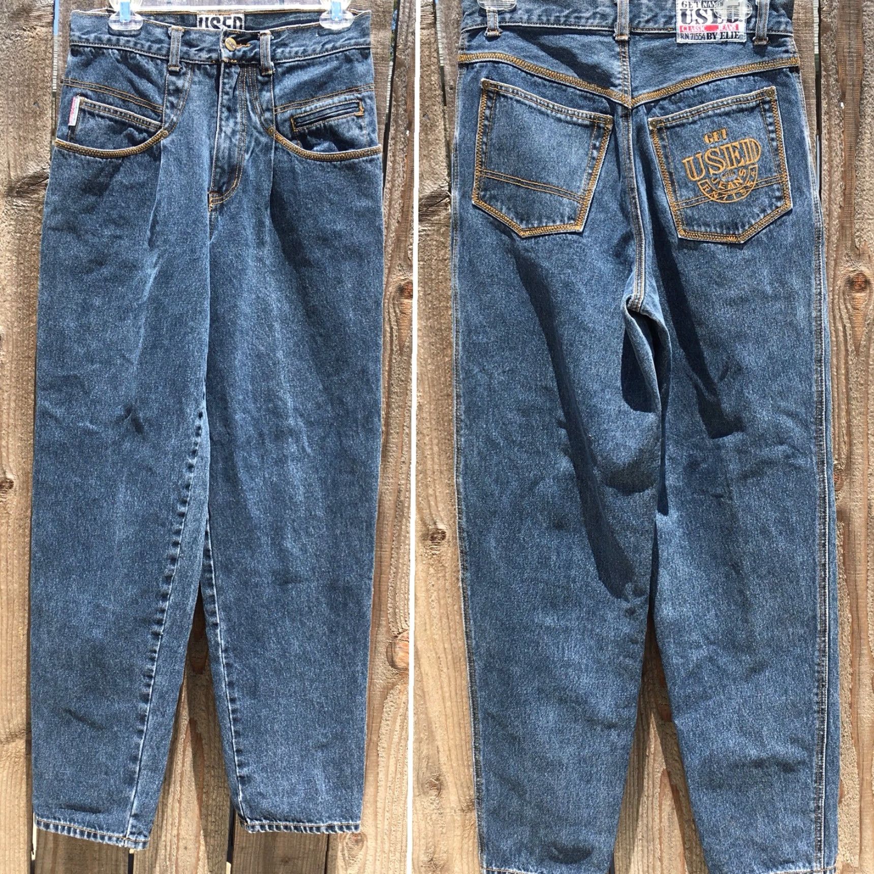 Vintage VINTAGE Get Used Jeans 90s Hip Hop Denim Blue 29 in Waist Mens Womens 1990s Size 29" - 3 Thumbnail