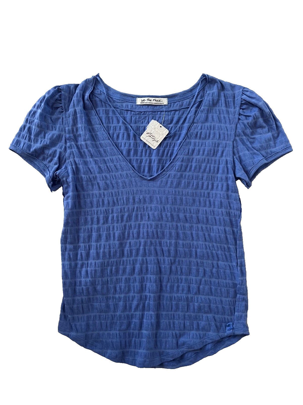 Free People Free People Sugar Cube Ruched Top Blue ( M ) Size M / US 6-8 / IT 42-44 - 2 Thumbnail