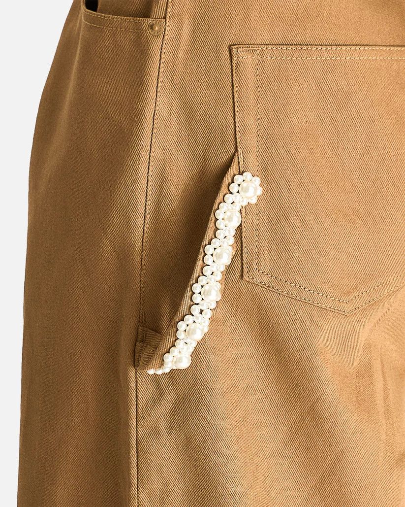Simone Rocha o1s1v1r1oon0825 Wide Leg Puddle Drill Jeans in Brown/Khaki Size US 36 / EU 52 - 5 Thumbnail