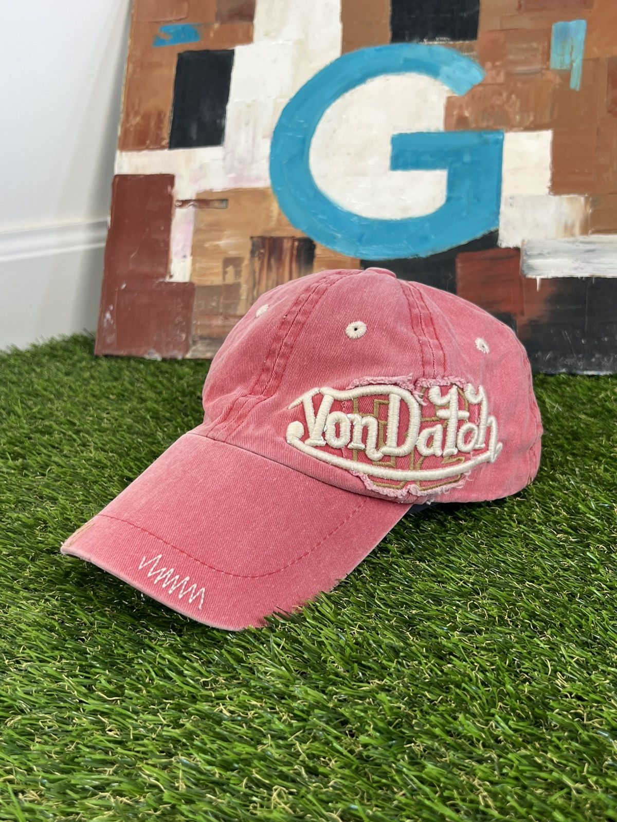 Japanese Brand Vintage pink distressed Von Dutch cap y2k japanese swag 90s Size ONE SIZE - 1 Thumbnail