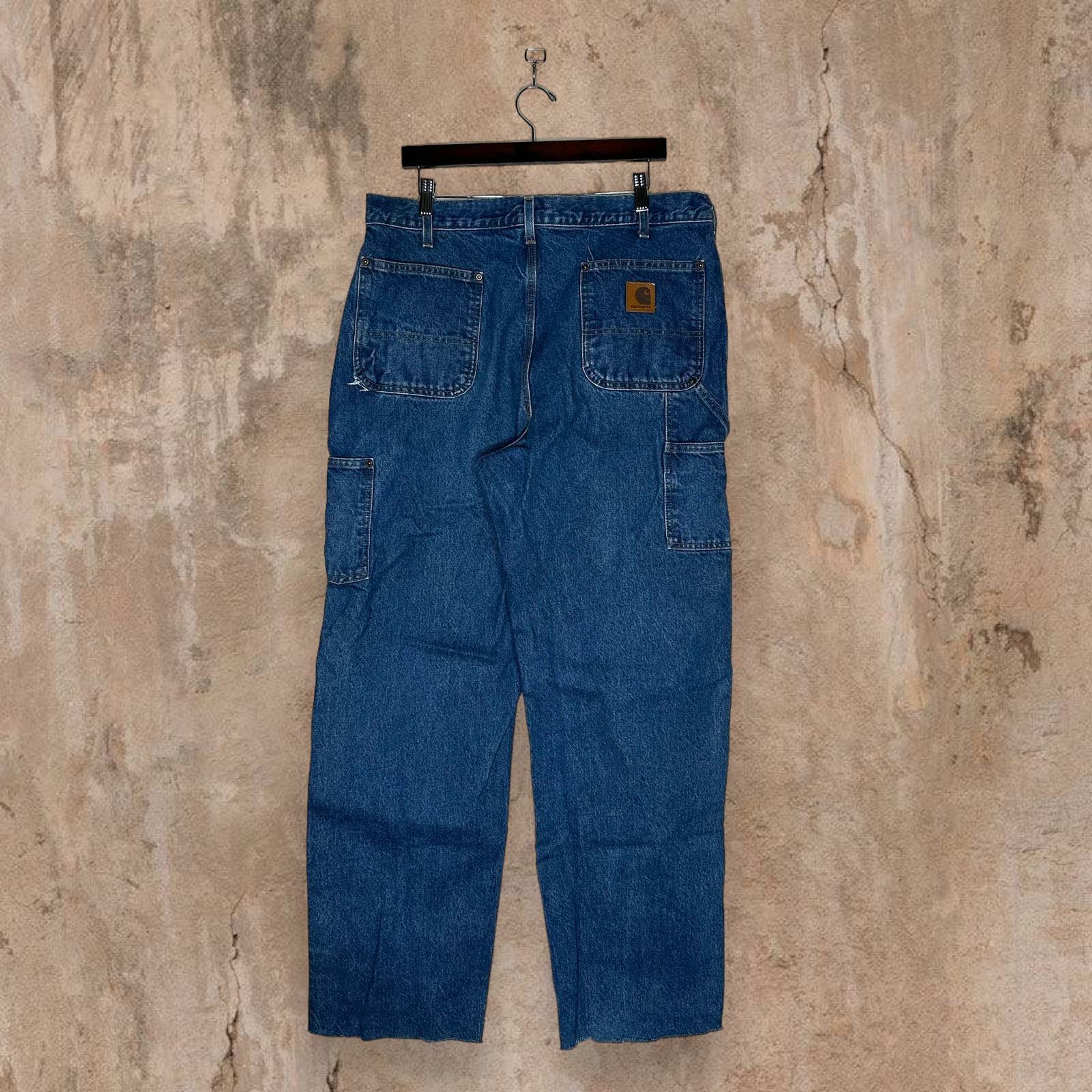 image of Vintage Double Knees Carhartt Carpenter Jeans Denim 90's in Blue, Men's (Size 38)