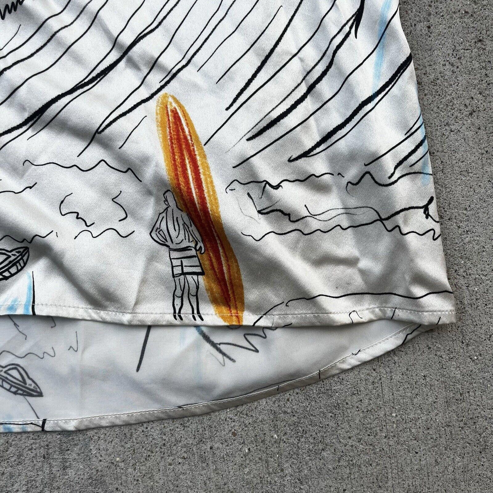 Designer Lost Daze Split Silk Button Down Liquify Surf Men’s Large Size US L / EU 52-54 / 3 - 3 Thumbnail