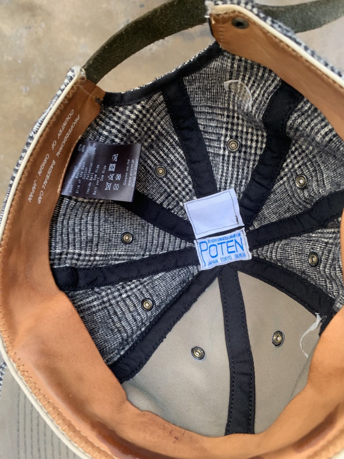 Japanese Brand [POTEN] Glen Check Baseball Cap Size ONE SIZE - 7 Thumbnail