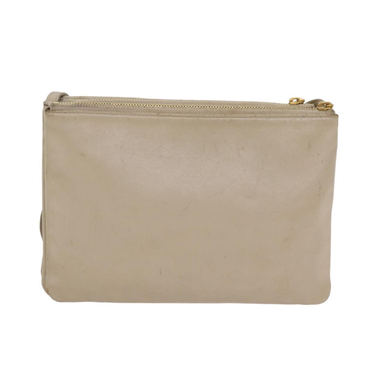 Celine CELINE Trio Shoulder Bag Leather Beige Gold Size ONE SIZE - 3 Thumbnail