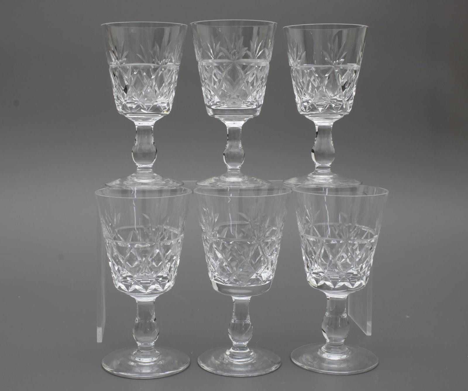 Other Royal Brierley 6 Crystal Cut Wine Glasses Bruce Pattern Size ONE SIZE - 2 Thumbnail
