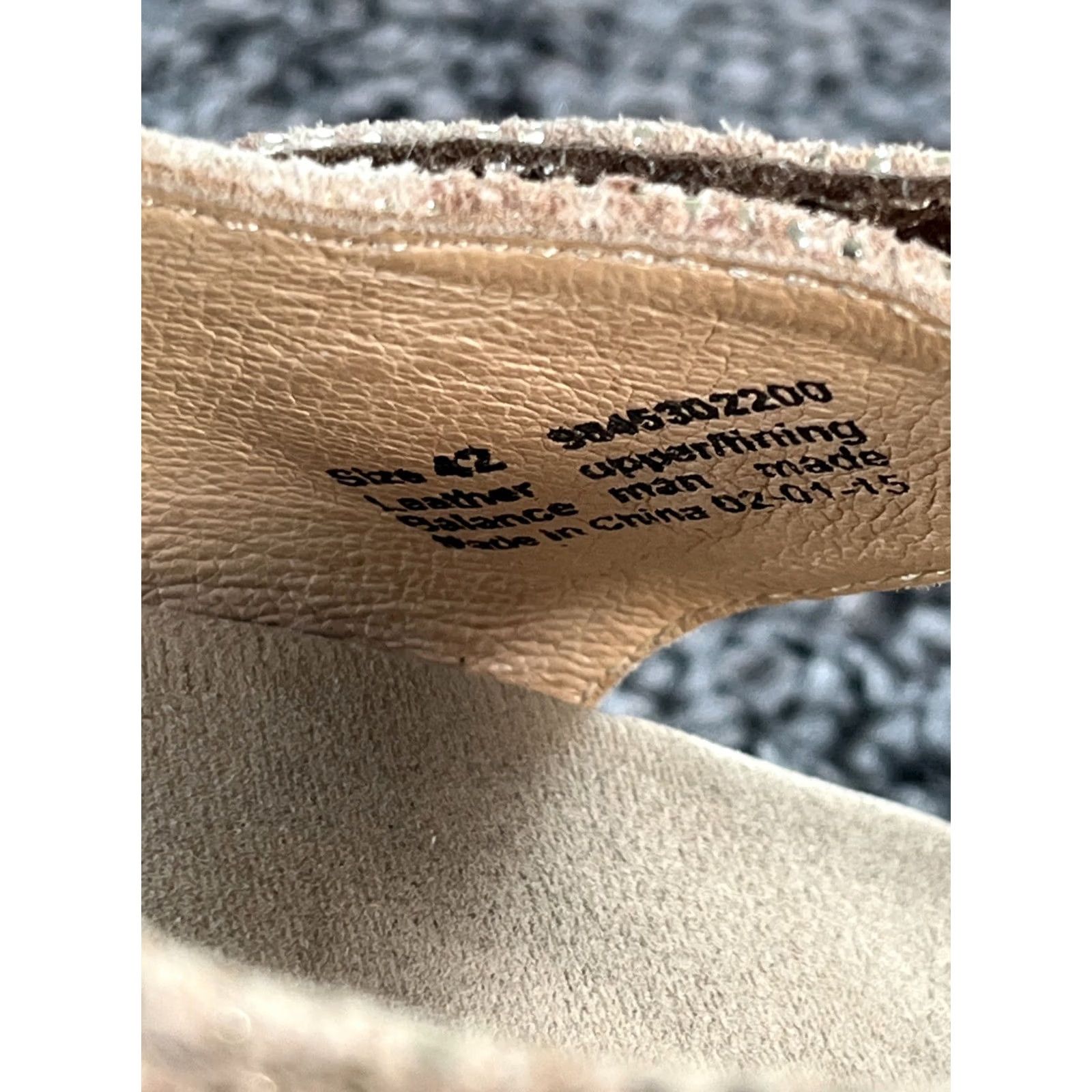 Dansko Dansko Sandal Wedge Open Toe Ankle Strap Snake Womens 11.5 Beige Leather Slingback Heel 2" Size US 12 / IT 42 - 2 Thumbnail