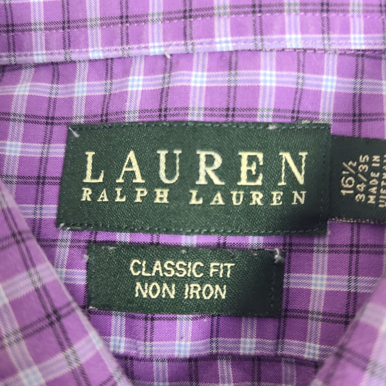 Lauren Ralph Lauren Ralph Lauren Classic Fit Purple Plaid Long Sleeve Button Dow Size US XL / EU 56 / 4 - 2 Thumbnail