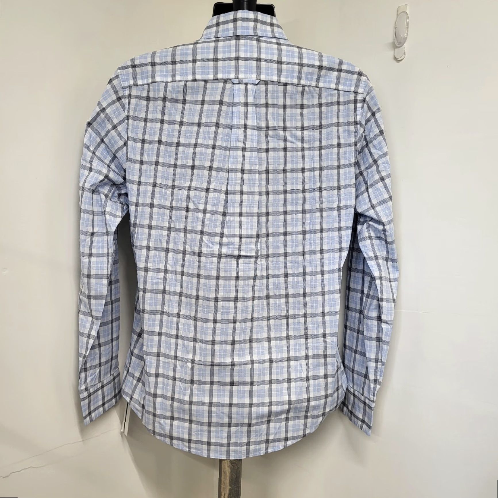 Lands' End Lands' End Oxford Shirt Mens M White/Blue Plaid Supima Tailored Fit Shirt Mens Regular Button-Up Long Sleeve Size US M / EU 48-50 / 2 - 6 Thumbnail