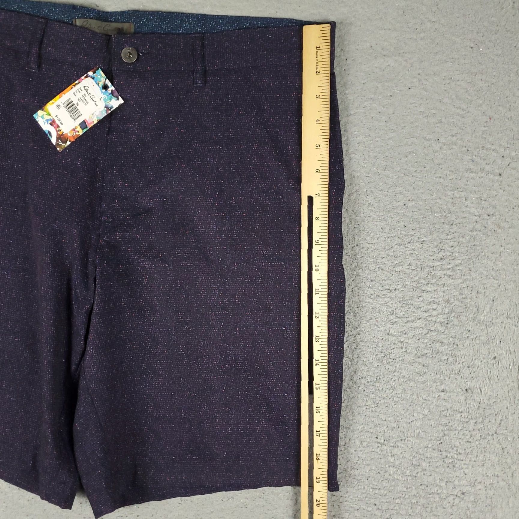 Robert Graham Robert Graham Shorts Mens Size 36 Purple Slash Pockets Flat Front Chino Size US 36 / EU 52 - 5 Thumbnail