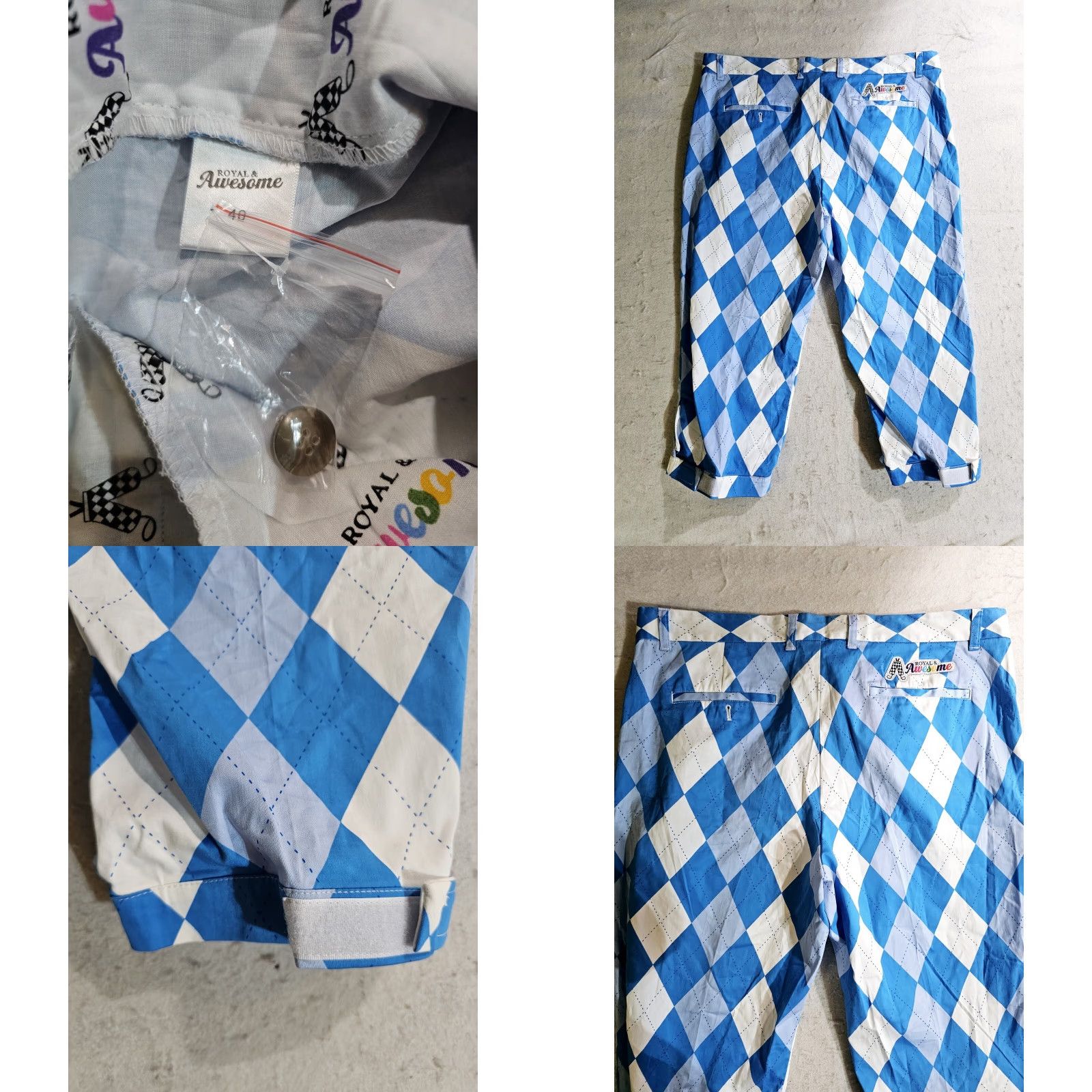 Vintage Royal & Awesome Blue/White Argyle “Old Tom’s” Golf Pants Size 40 Plus Twos NWTs Mens Size US 40 / EU 56 - 8 Thumbnail