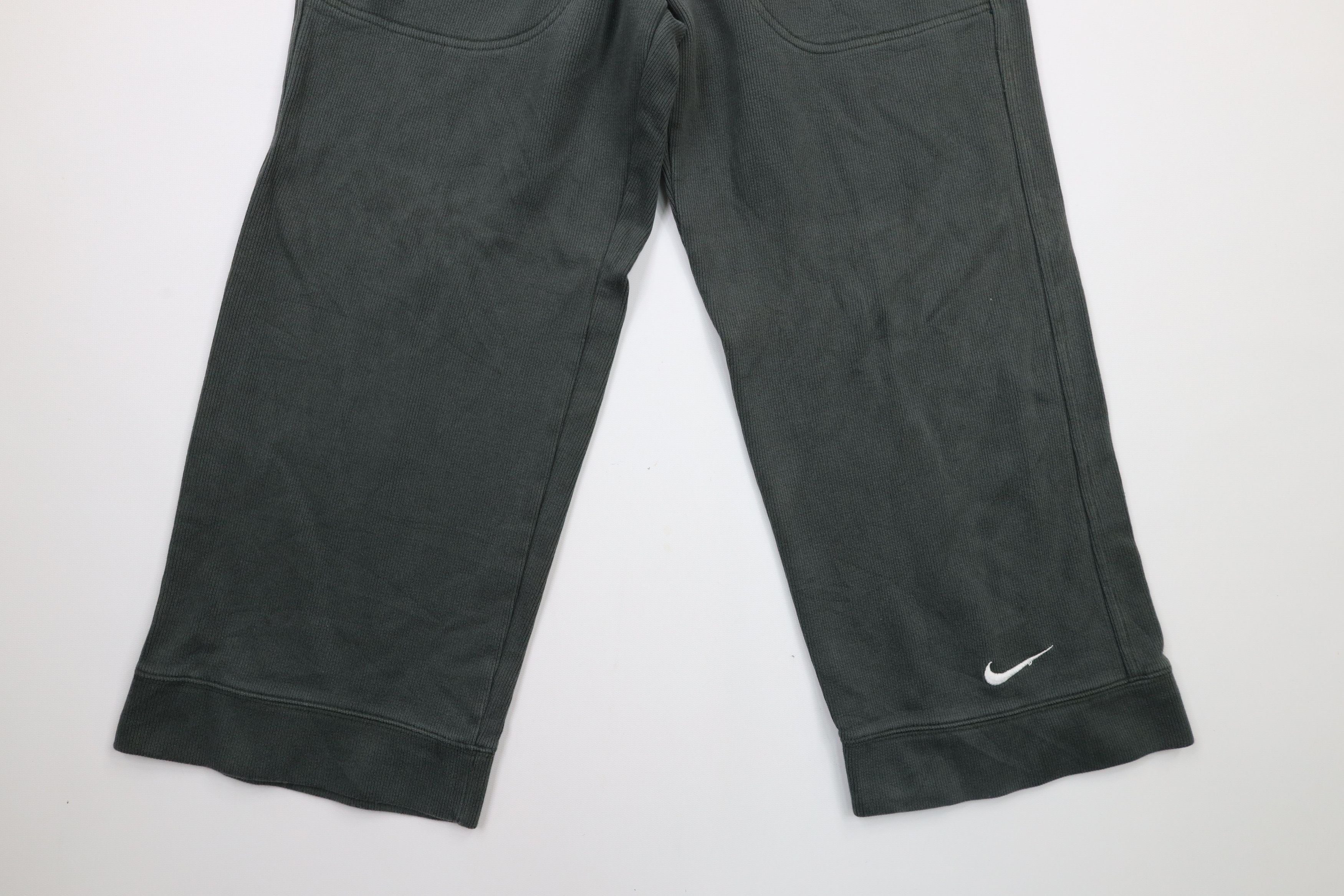 Nike × Vintage Vintage Nike Mini Swoosh Flared Capris Sweatpants Green Size 22" - 3 Thumbnail