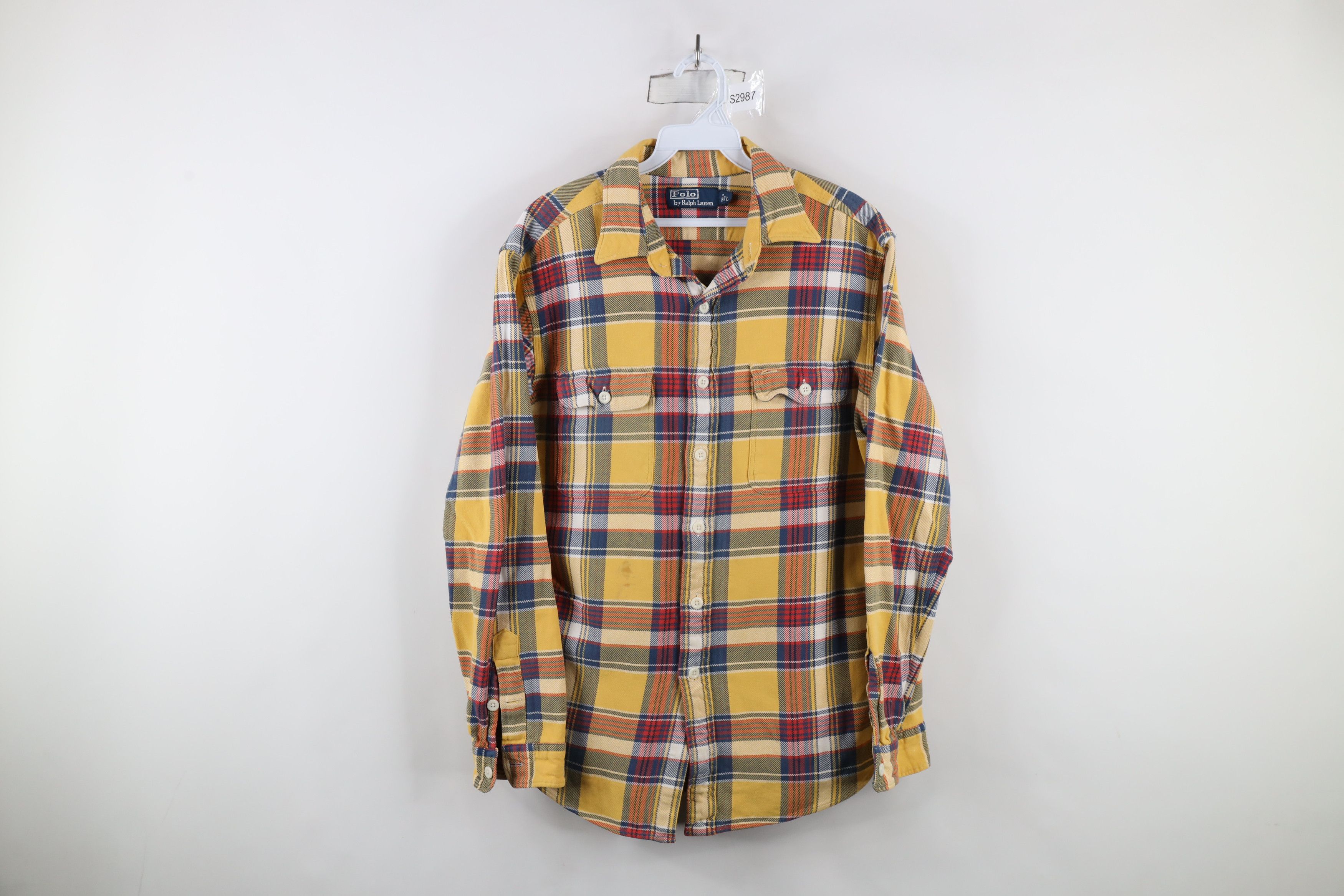 Polo Ralph Lauren Vintage 90s Ralph Lauren Heavy Flannel Button Shirt Plaid Size US L / EU 52-54 / 3 - 1 Thumbnail