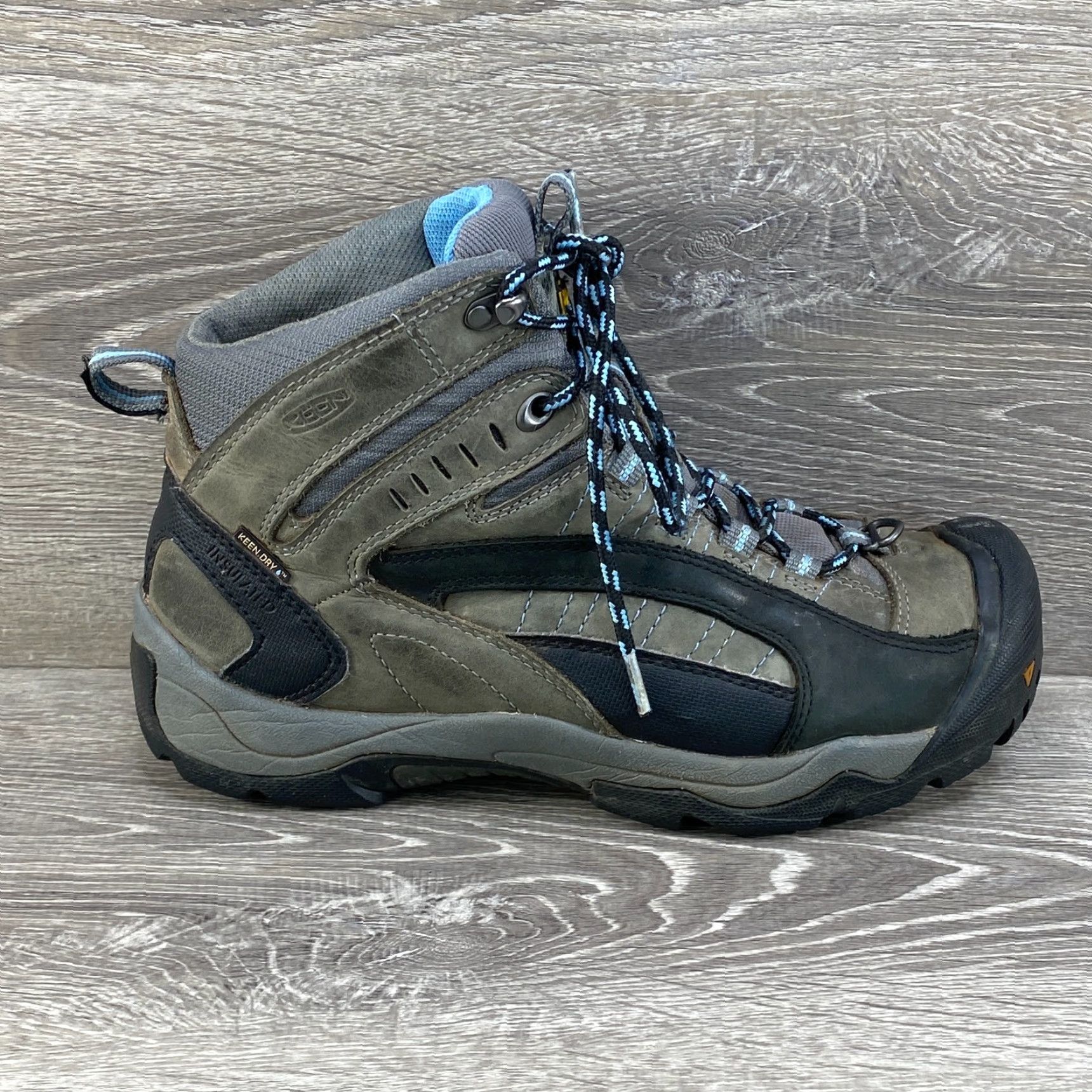 KEEN KEEN Revel Gray Leather Insulated - Dry Warm Womens 11 Hiking Boots - 200 G - Lace Up Mid - Outdoor - Waterproof - Womens - Gray - DK8.5 (UK) Size US 9 / IT 39 - 2 Thumbnail