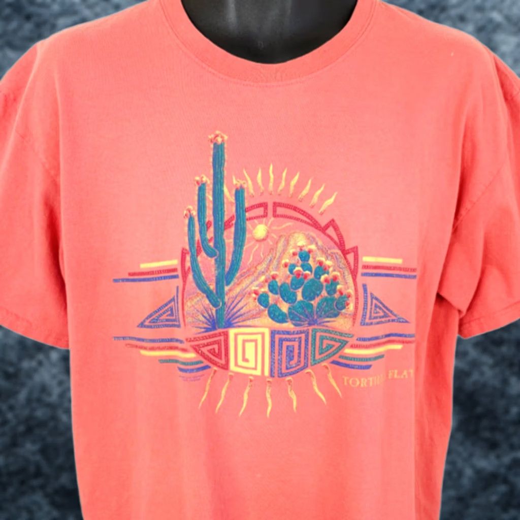 Vintage VINTAGE Sportex T-Shirt Mens Large Orange 90s Arizona Made In USA Southwestern Cactus Travel Shirt Mens Size US L / EU 52-54 / 3 - 1 Thumbnail
