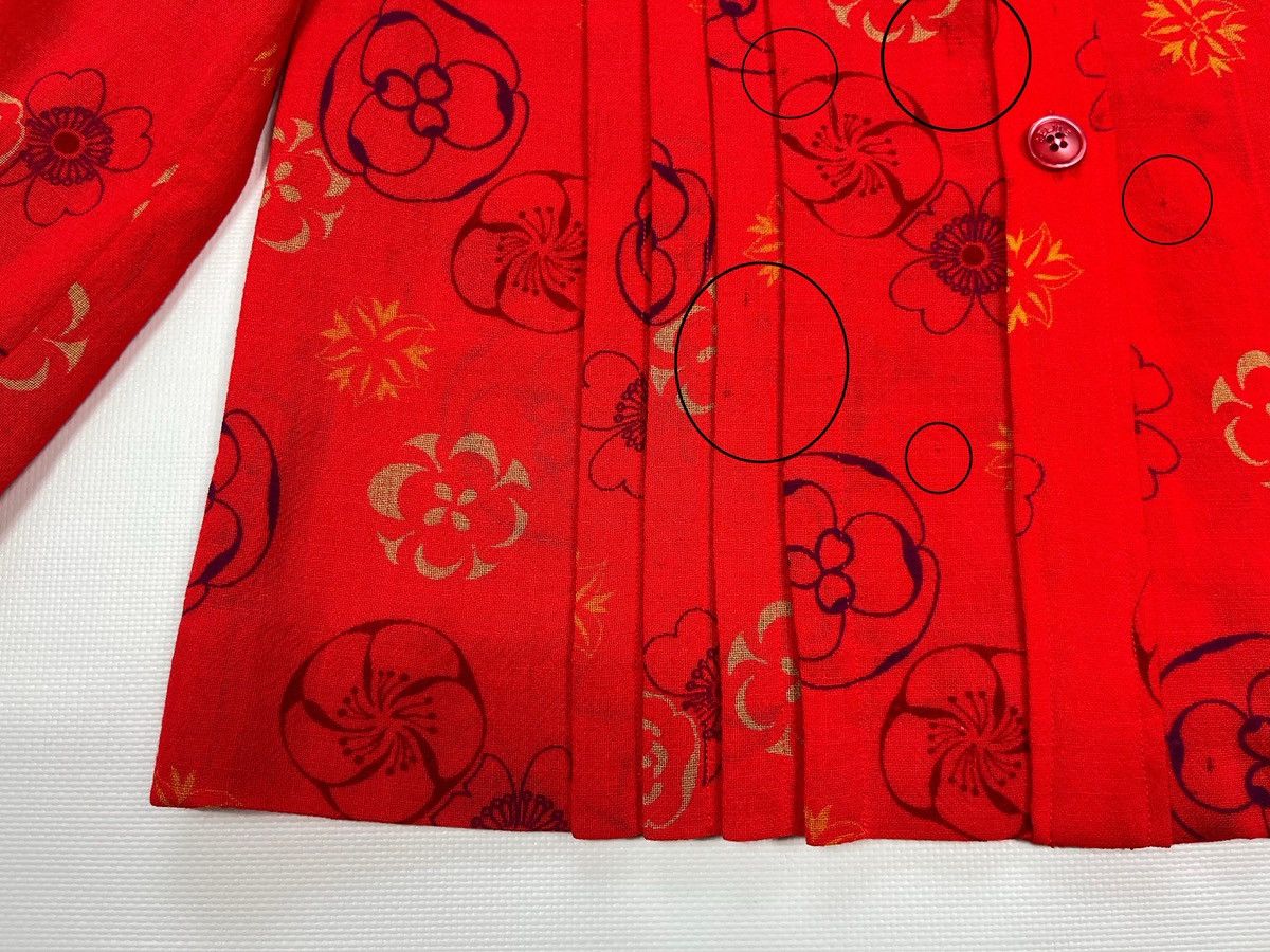 Celine Vintage 80s CELINE Paris Skirt Suit Red Floral Wool Size 40 Size M / US 6-8 / IT 42-44 - 8 Thumbnail