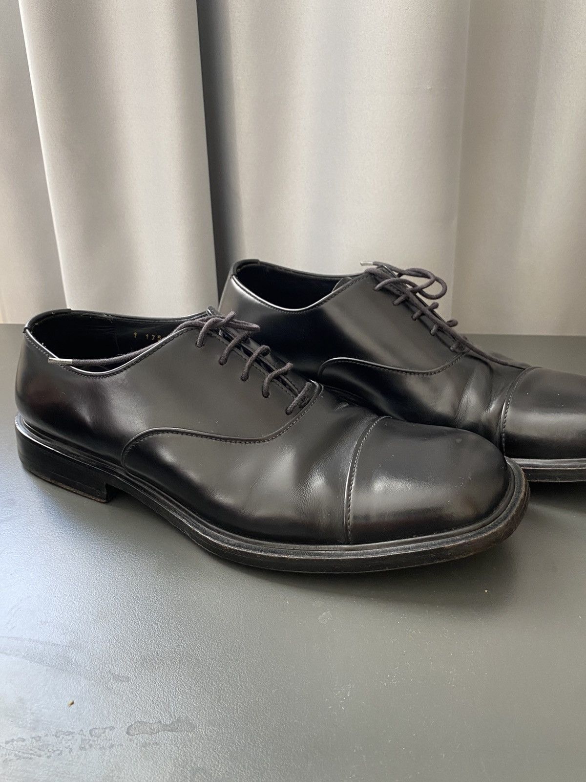 Prada Prada Black Leather Oxfords Size US 8.5 / EU 41-42 - 8 Thumbnail