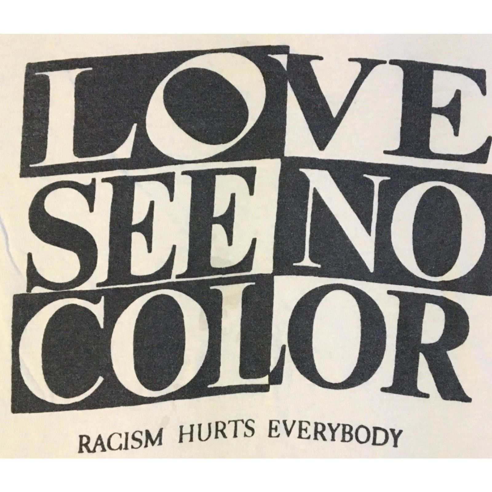 Vintage VINTAGE Racism Hurts Everyone Faded Distress Shirt XL White Nike? (Note: This is tricky) Size US XL / EU 56 / 4 - 2 Thumbnail