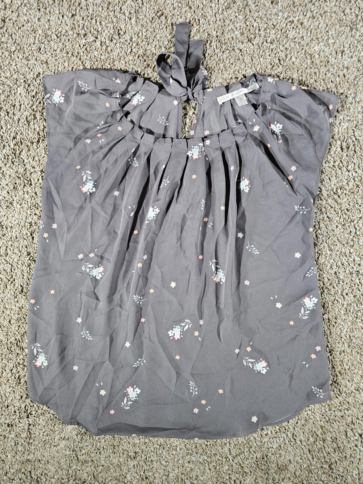 Other LC Lauren Conrad Sheer Blouse Black Floral M Size M / US 6-8 / IT 42-44 - 1 Thumbnail
