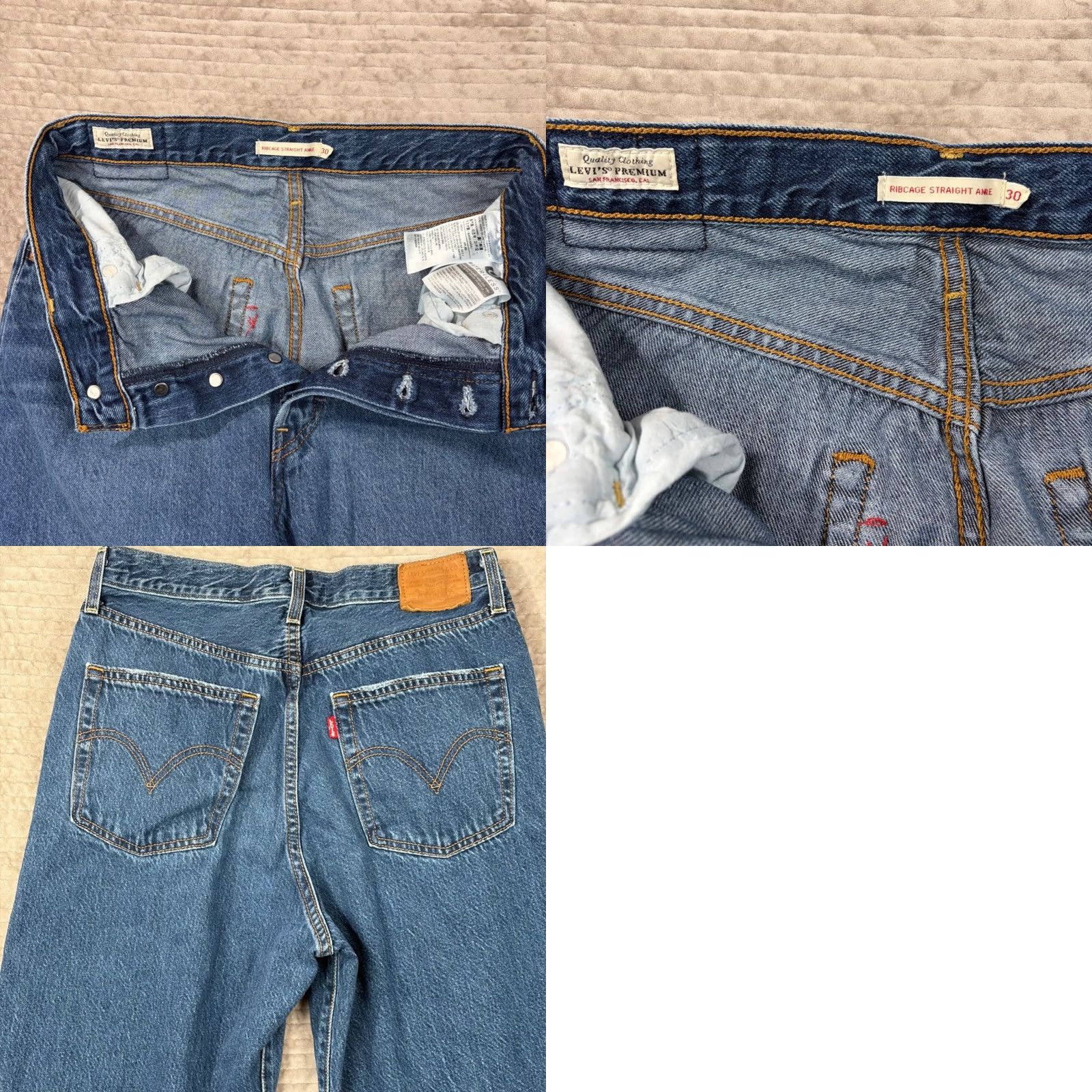 Levi's Levis Ribcage Straight Ankle Jeans Blue Denim Raw Hem 72693-0086 W30 L27 Jeans Women High-Rise 5-Pocket Vintage Look Size 24" / US 00 / IT 34 - 9 Thumbnail