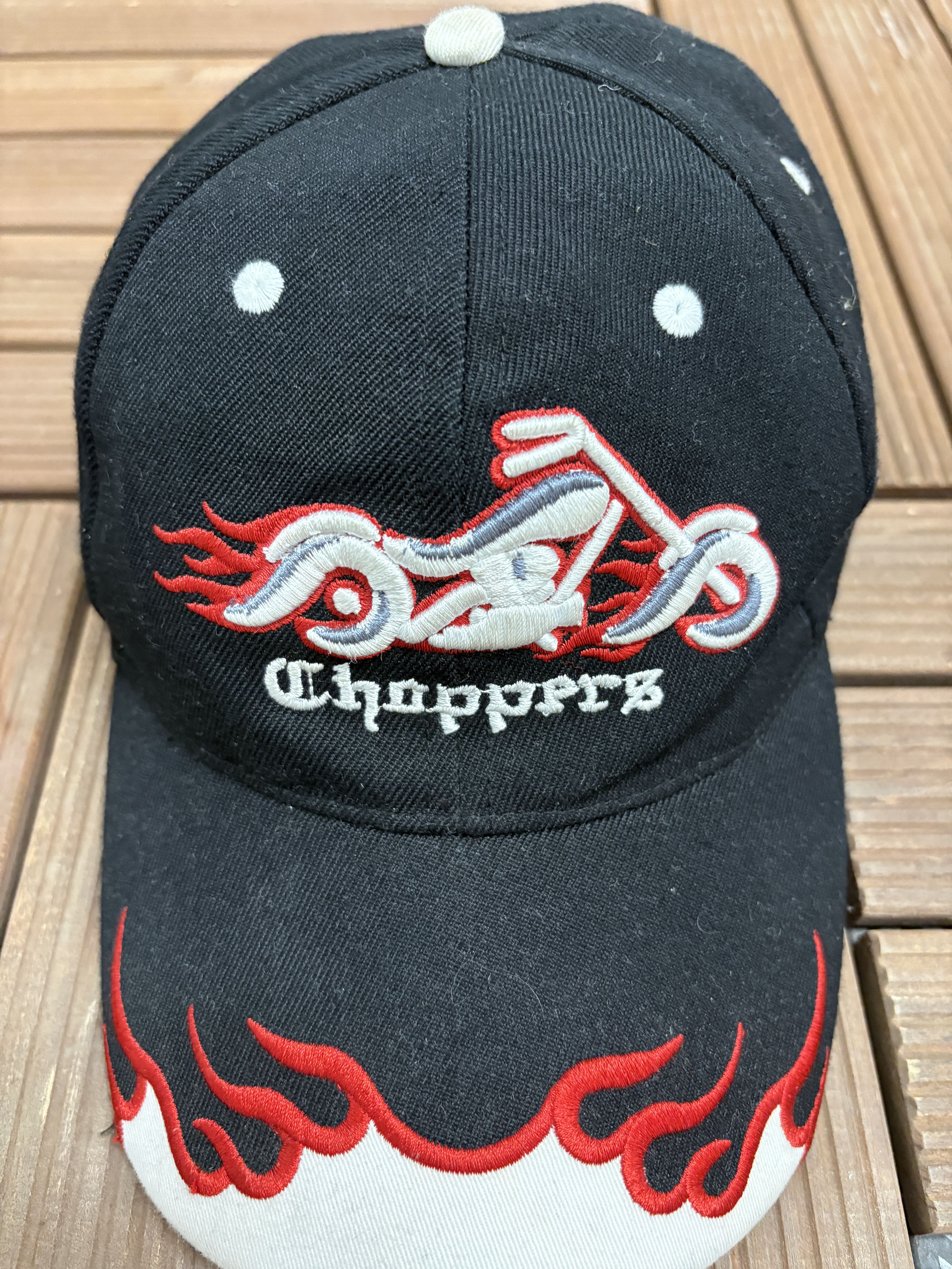 Vintage Choppers Motorcycle Vintage Black Strap Back Hat Cap Size ONE SIZE - 3 Thumbnail
