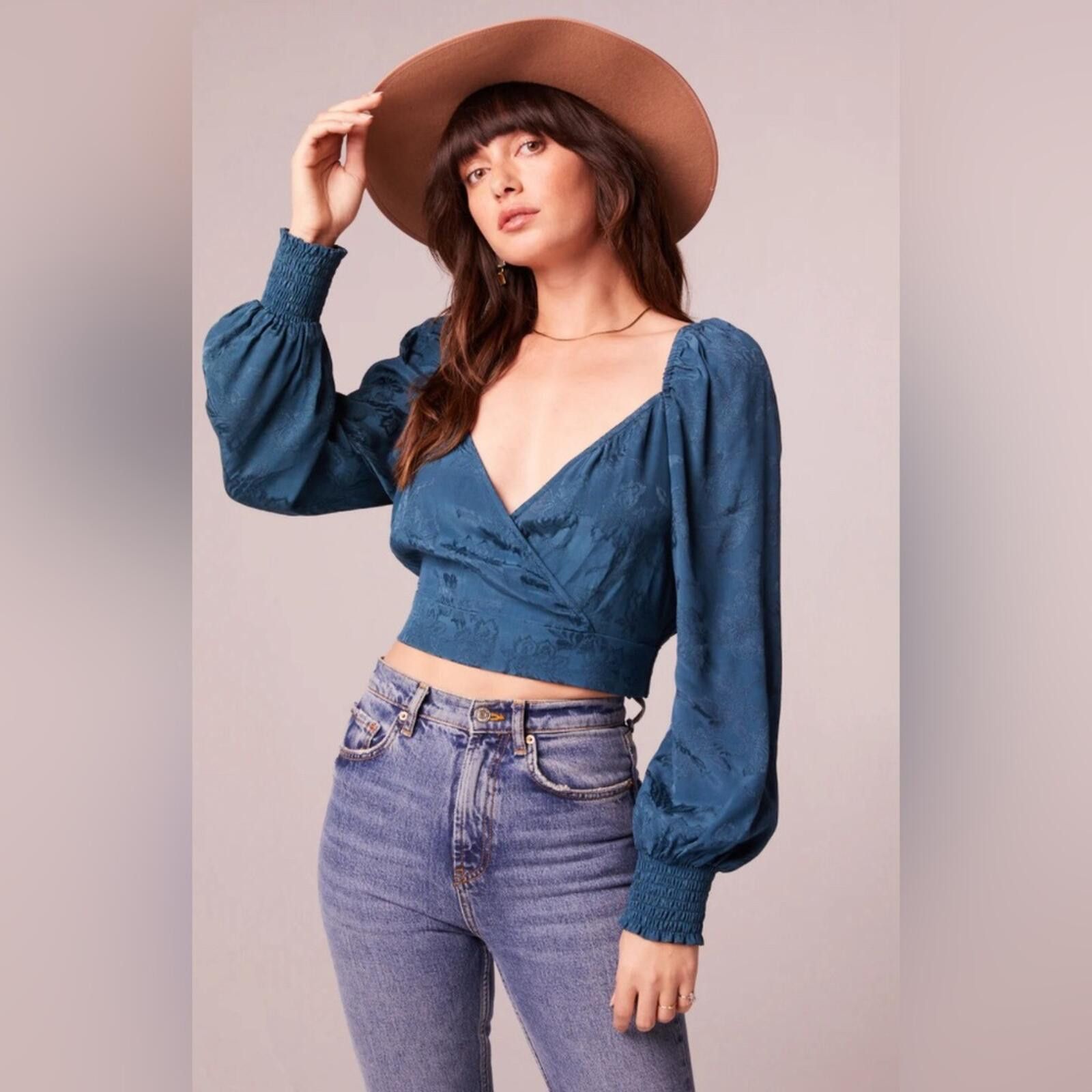 Other Band of the Free Deep Teal Crossover Top NWT Anthropologie Size S / US 4 / IT 40 - 1 Thumbnail