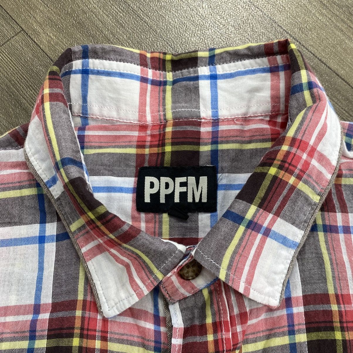 PPFM 2000s PPFM Japanese Brand Plaid and Check Work Shirt Western Size US M / EU 48-50 / 2 - 4 Thumbnail