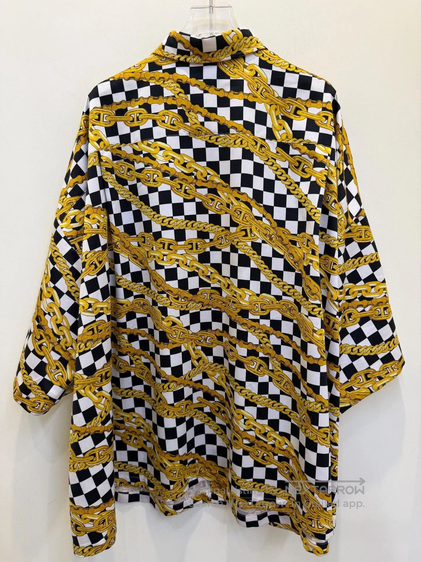 Balenciaga Balenciaga Black White Check Chain Print Shirt. Size XS / US 0-2 / IT 36-38 - 2 Thumbnail